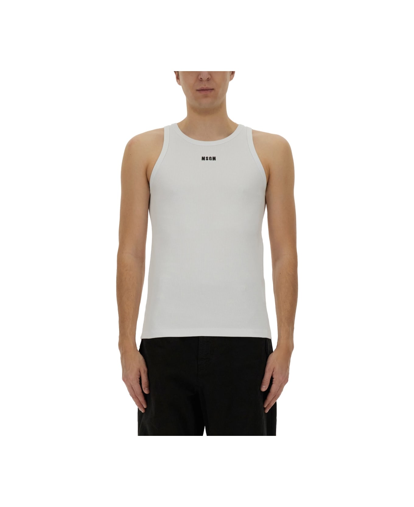 MSGM Cotton Tank Top - WHITE