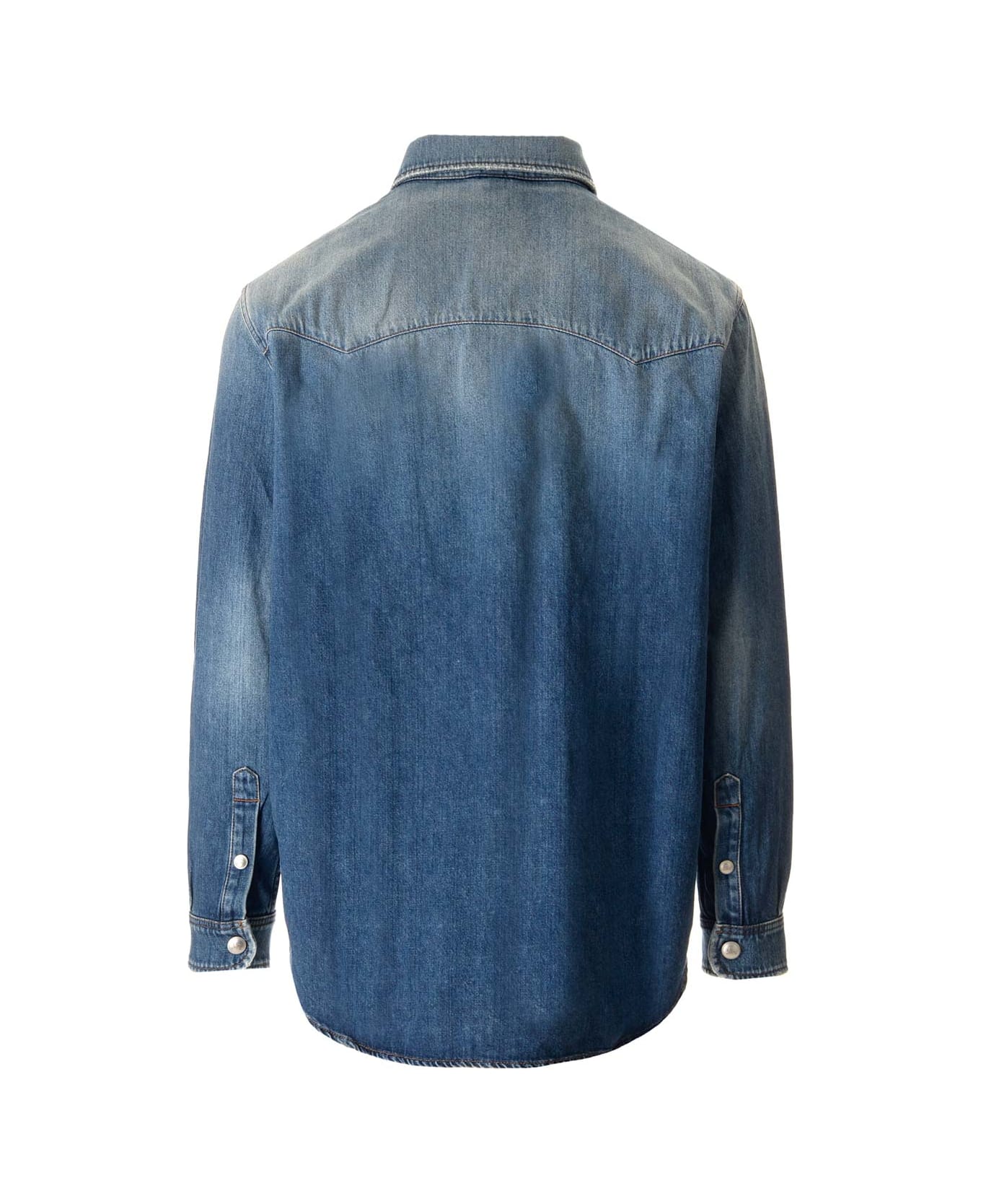 Burberry Denim Shirt With Pockets - Blue