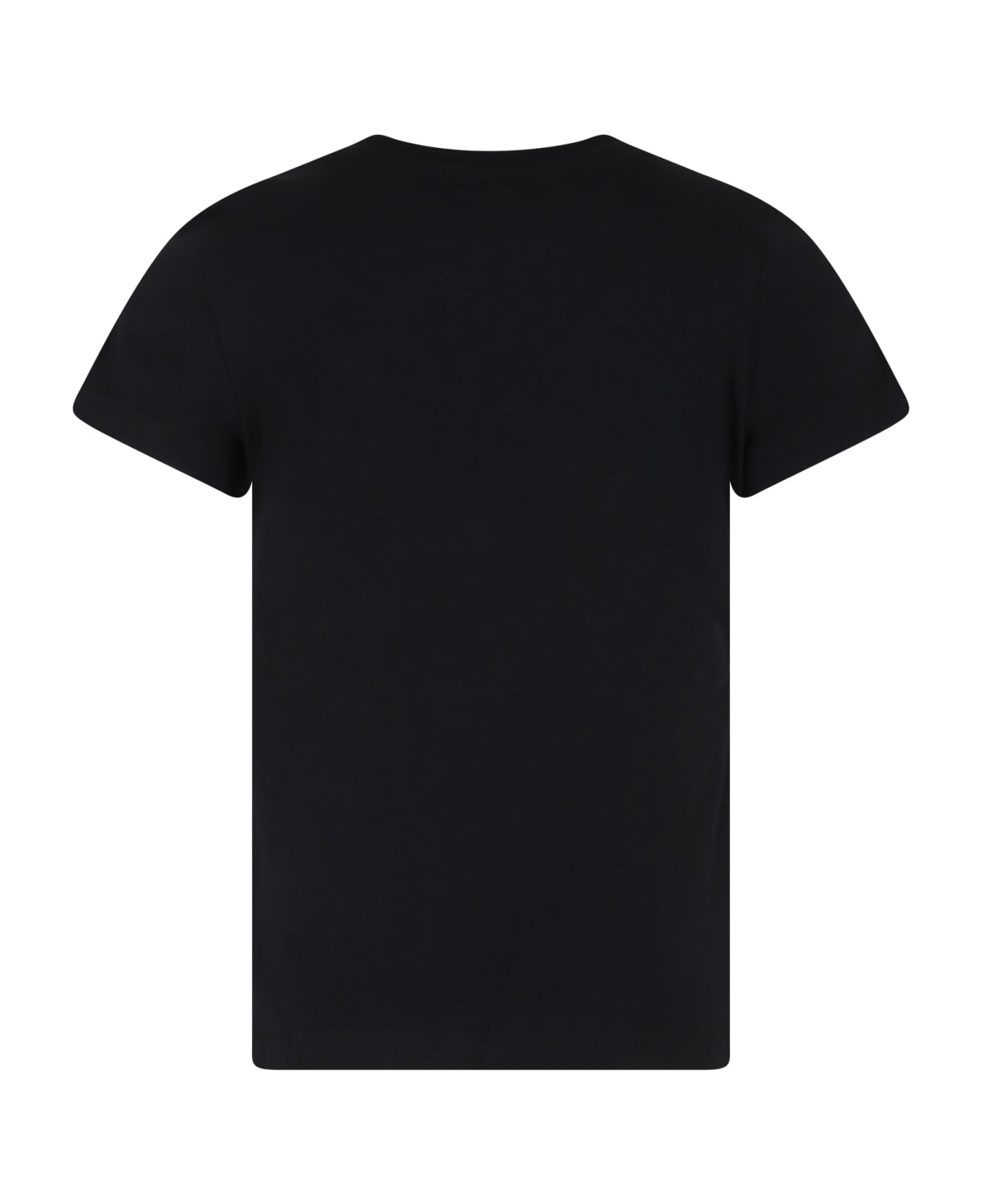 Moschino Black T-shirt For Kids With Logo - Black
