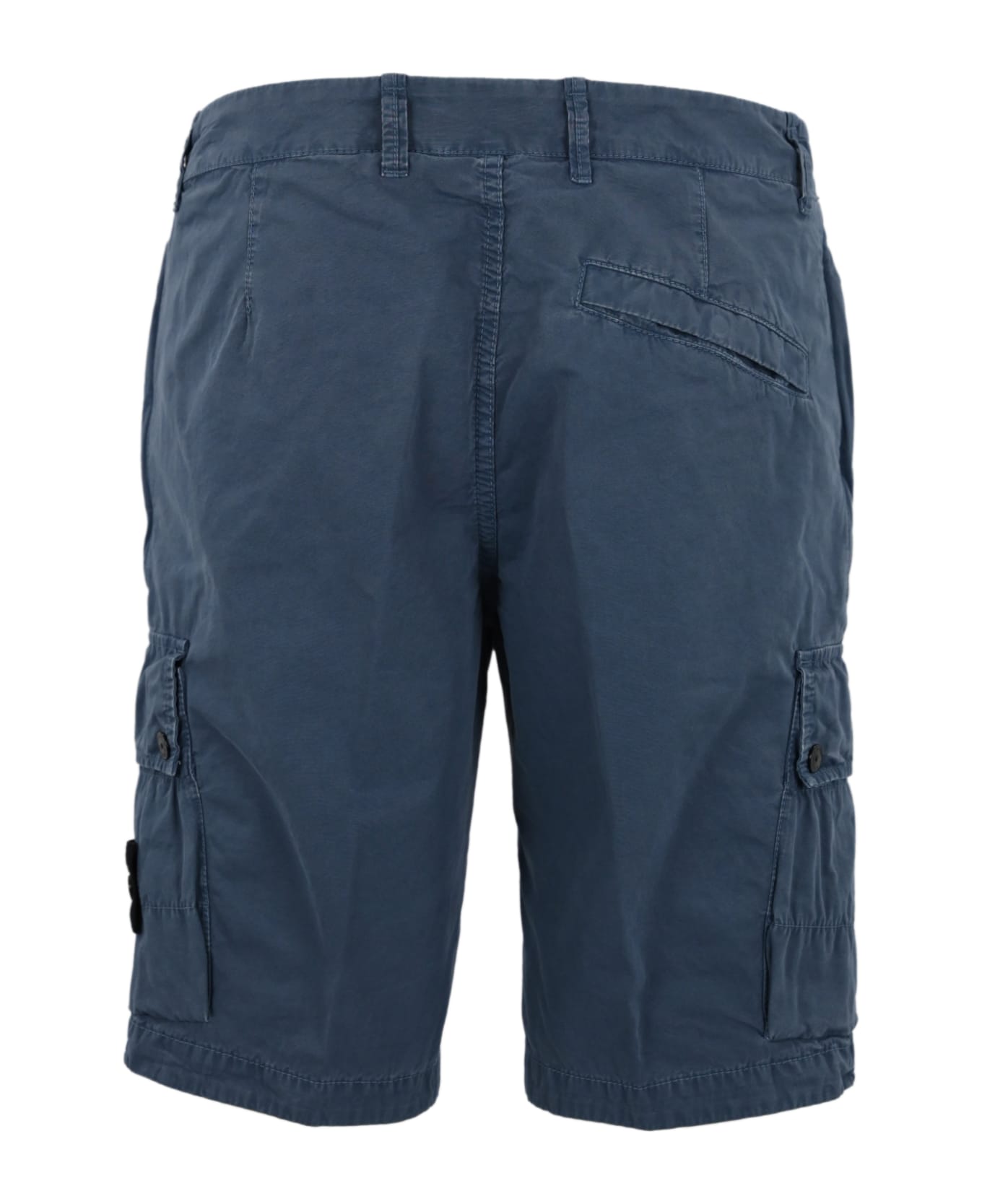 Stone Island Bermuda Shorts In Cotton Canvas - Blue ショートパンツ