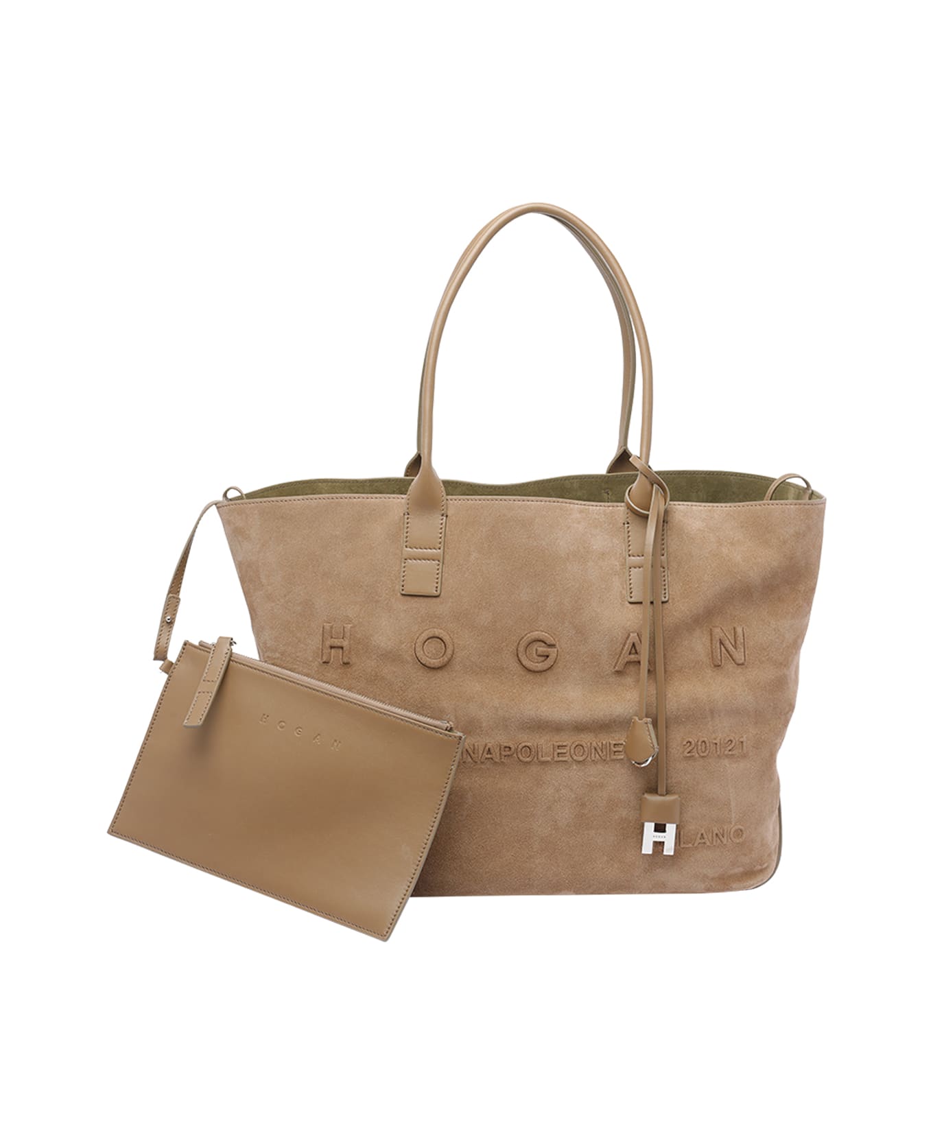 Hogan Medium Hogan Script Shopping Bag - Beige