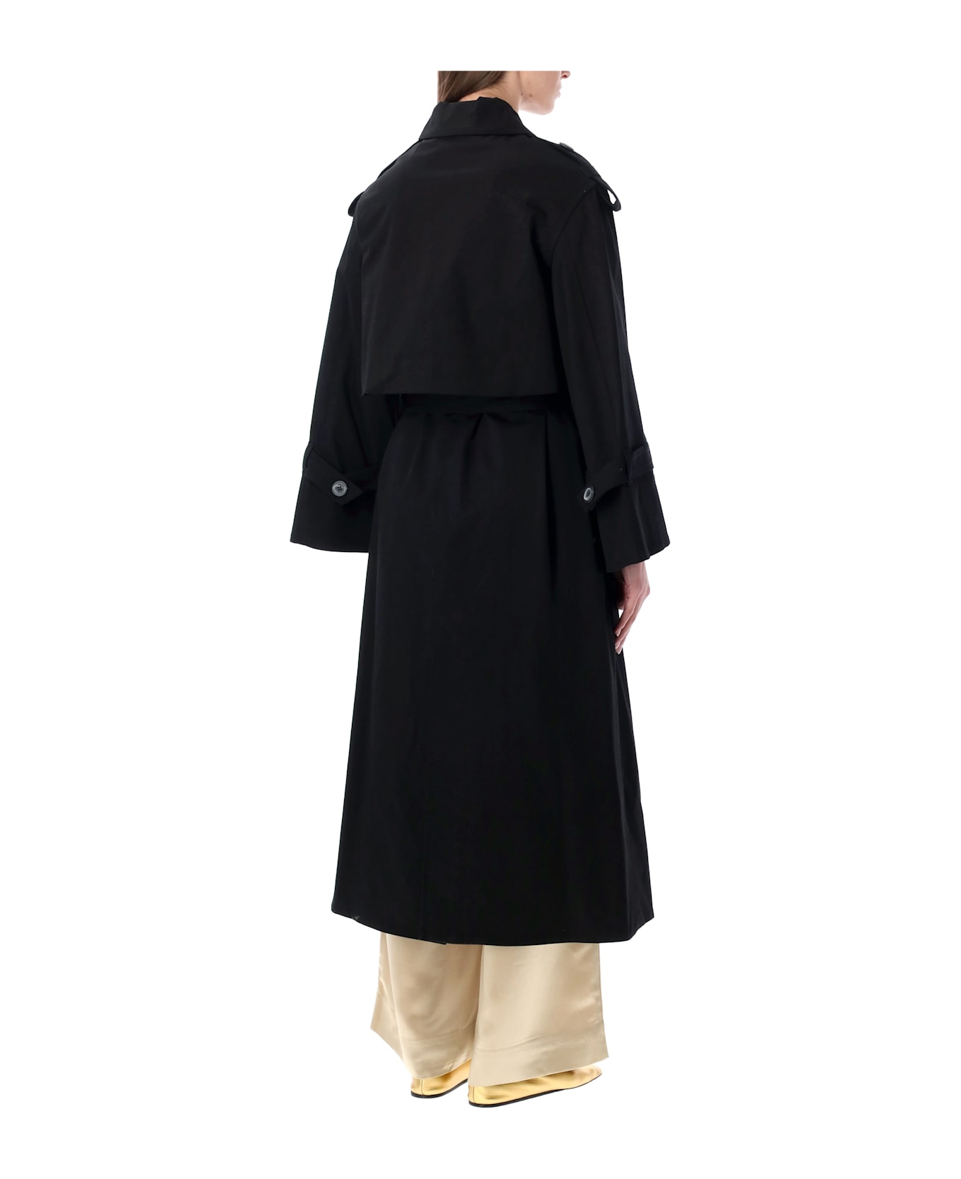 By Malene Birger Alaya Long Double-breasted Trench - BLACK