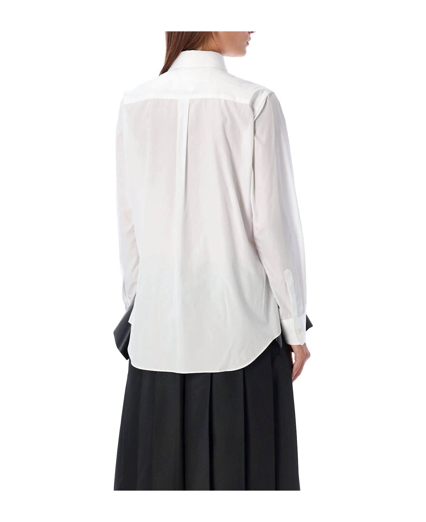 Comme des Garçons Ruffled Popeline Shirt - WHITE X BLACK