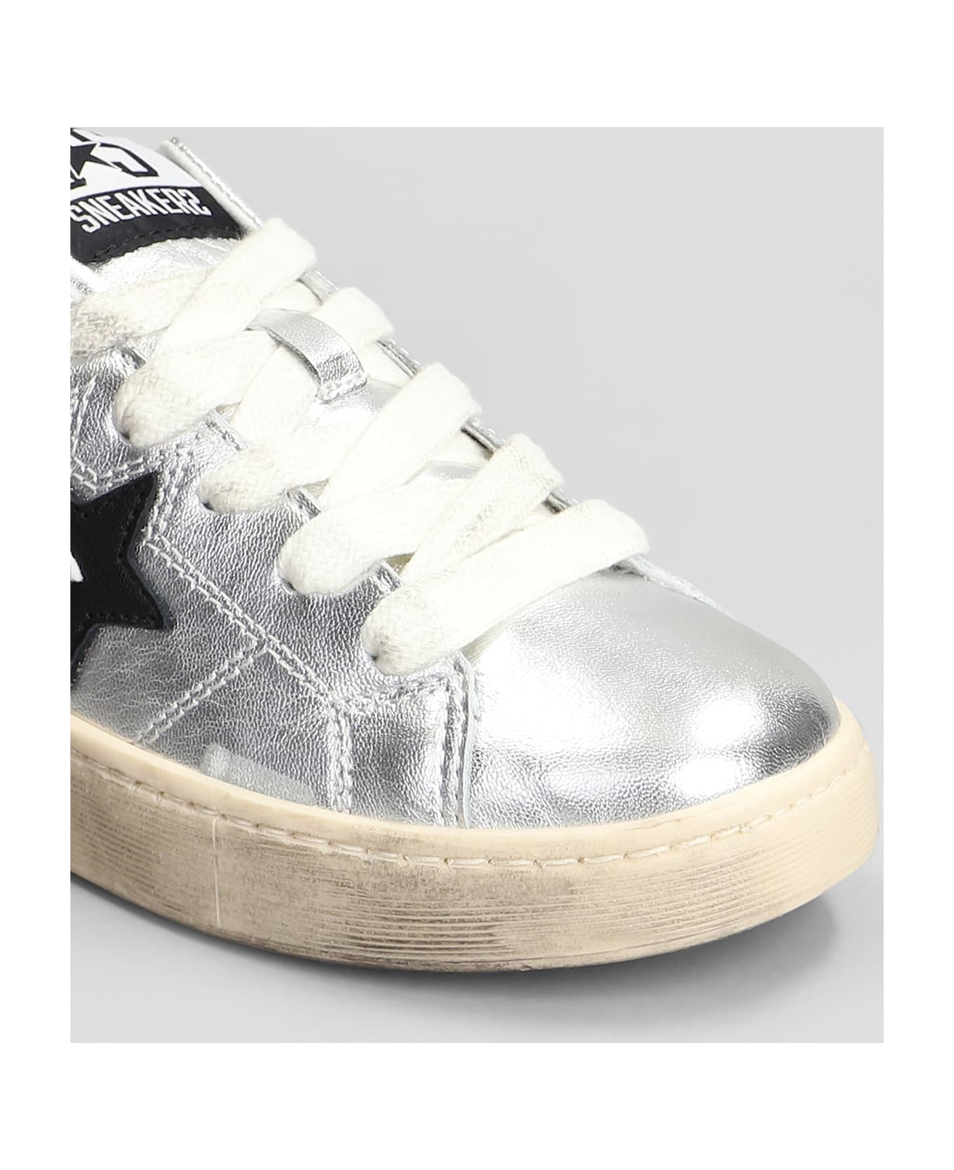 2Star Sneakers In Silver Leather - silver