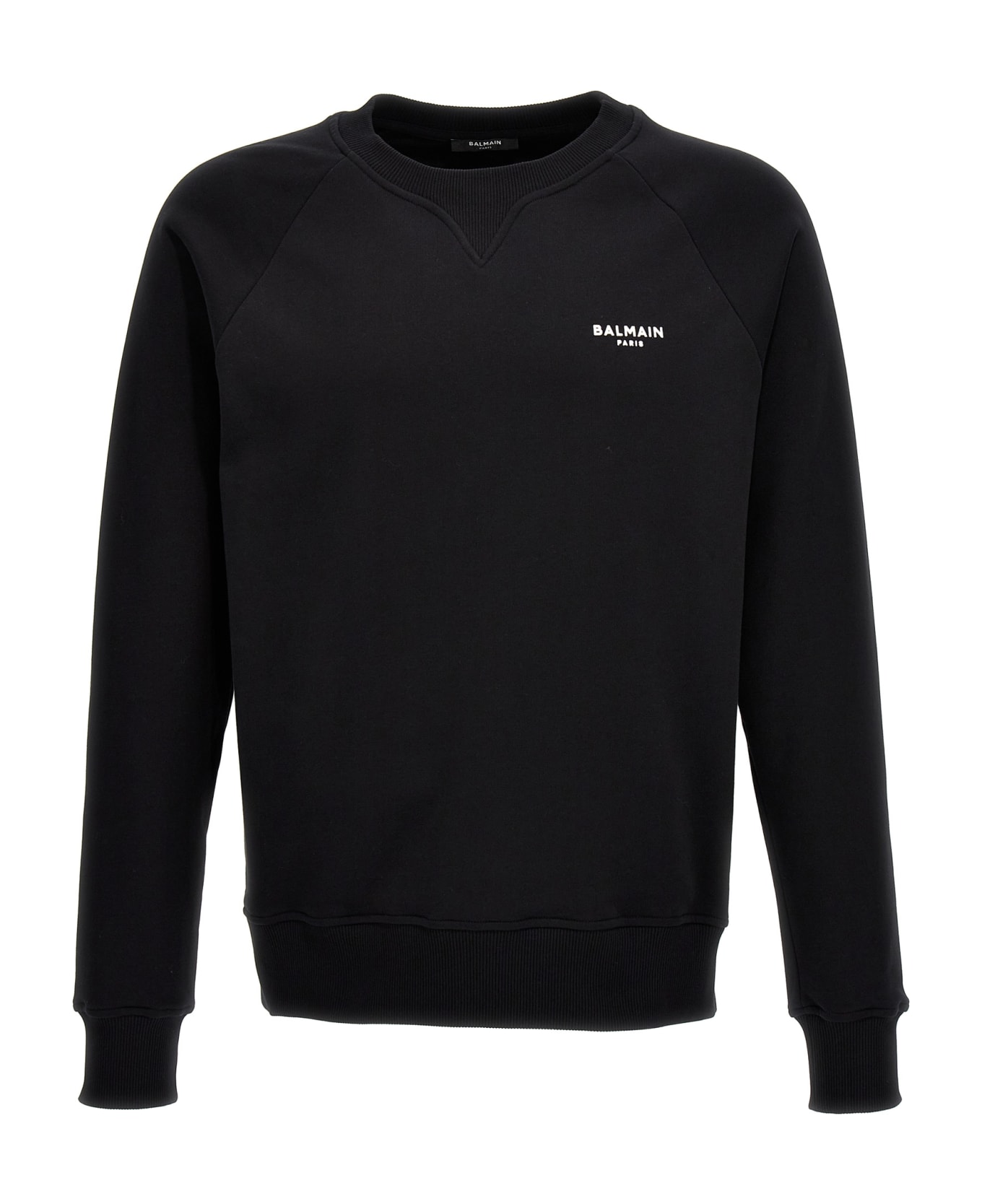 Balmain Sweatshirt In Black Cotton - Eab Noir Blanc