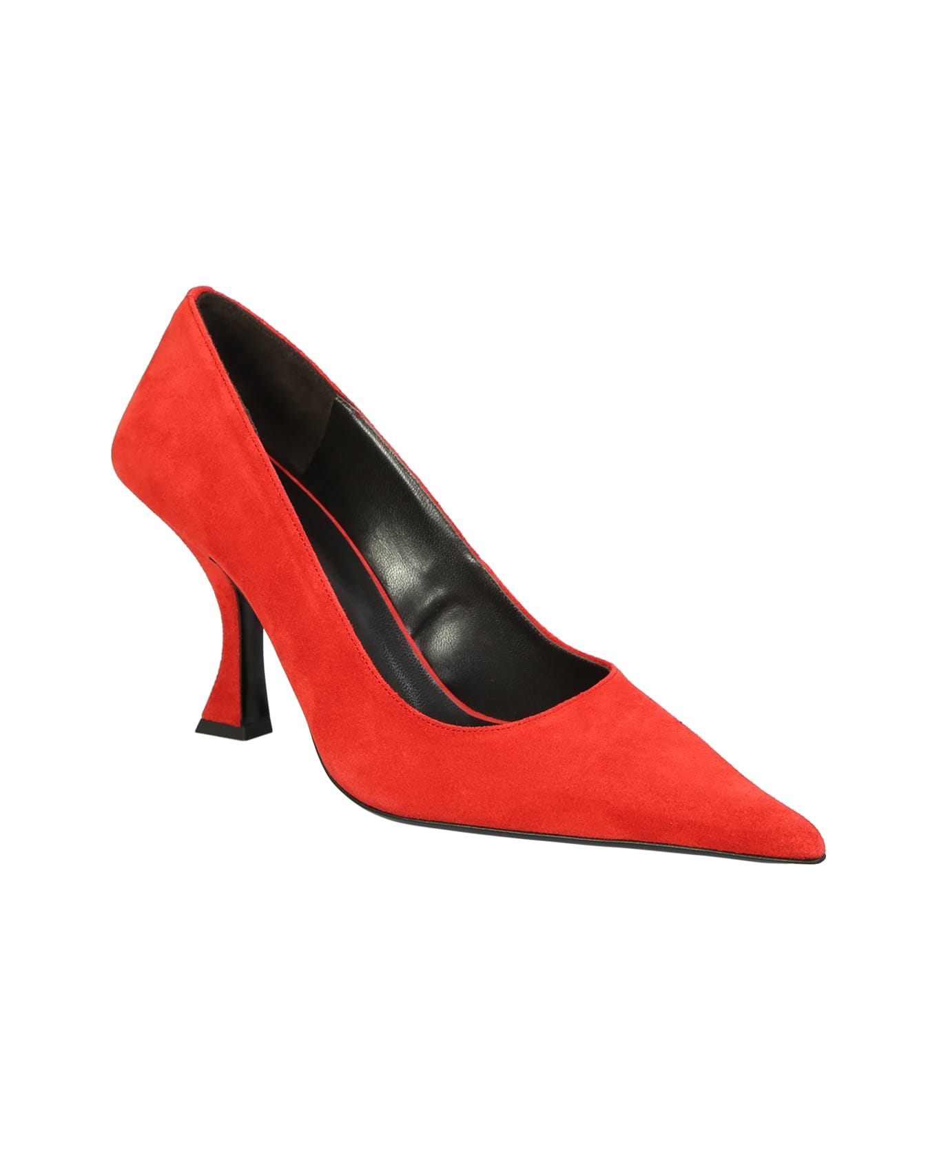 BY FAR Viva Pomodoro Suede Leather Heel - Red