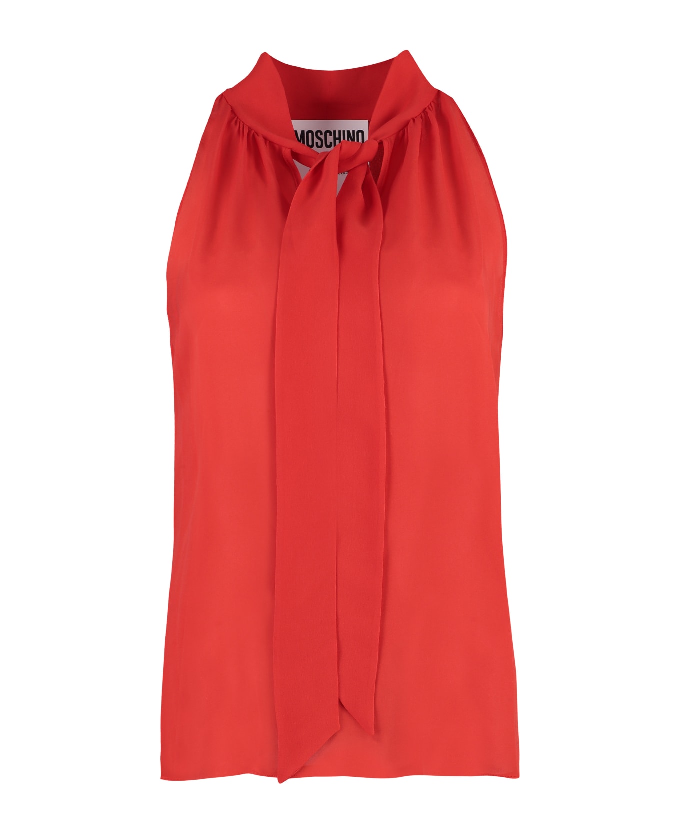 Moschino Silk Blouse With Bow - red