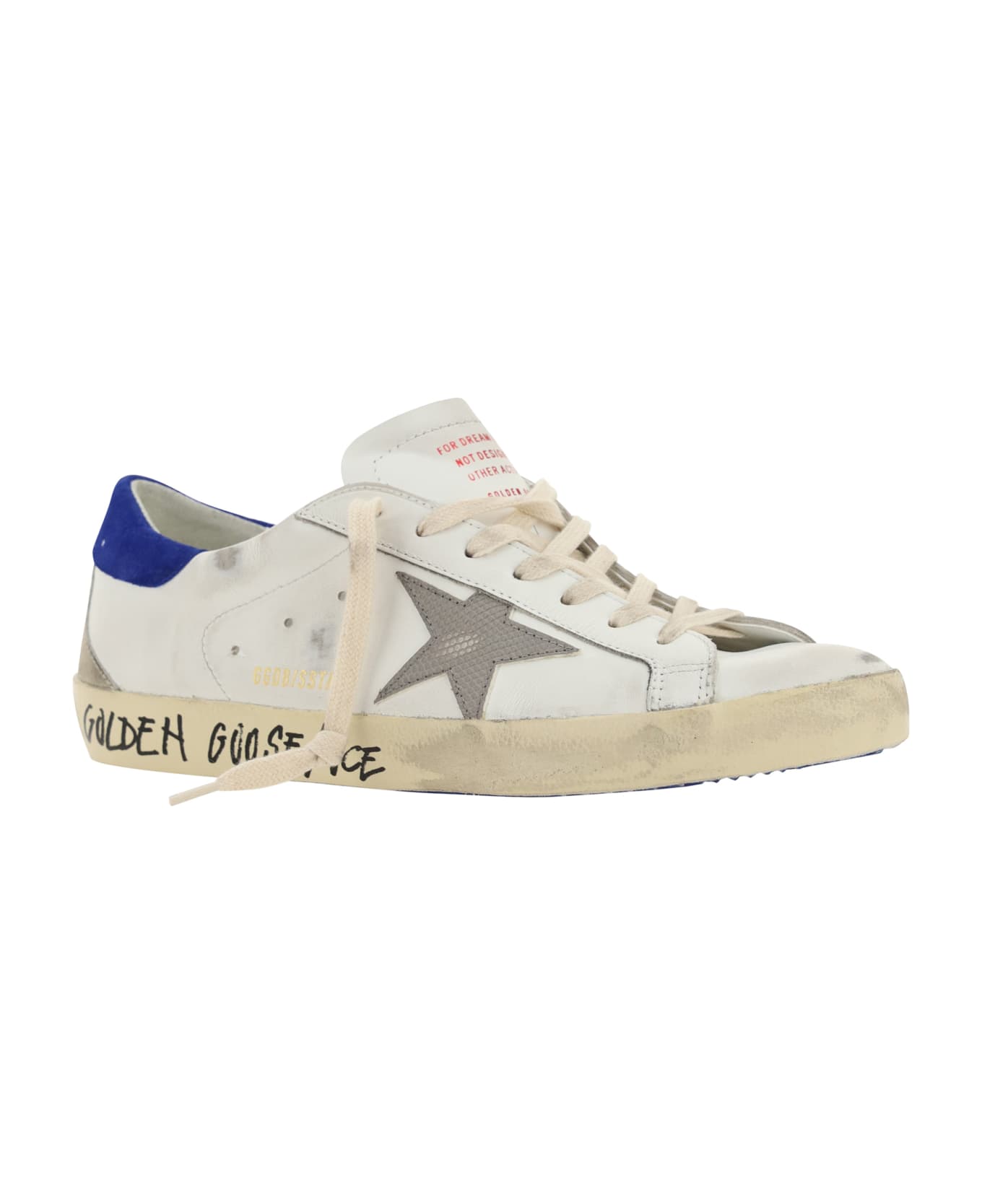 Golden Goose Super Star Sneakers - WHITE/GREY/BLUETTE/BEIGE