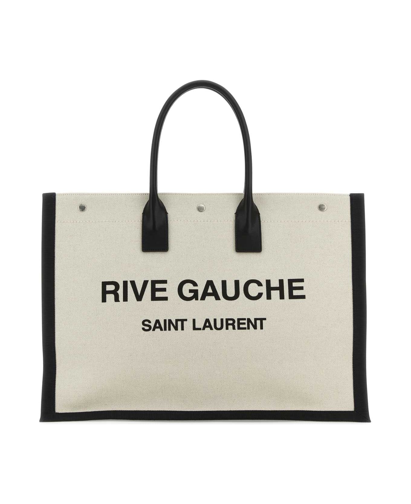 Saint Laurent Sand Canvas Large Rive Gauche Shopping Bag - 9083