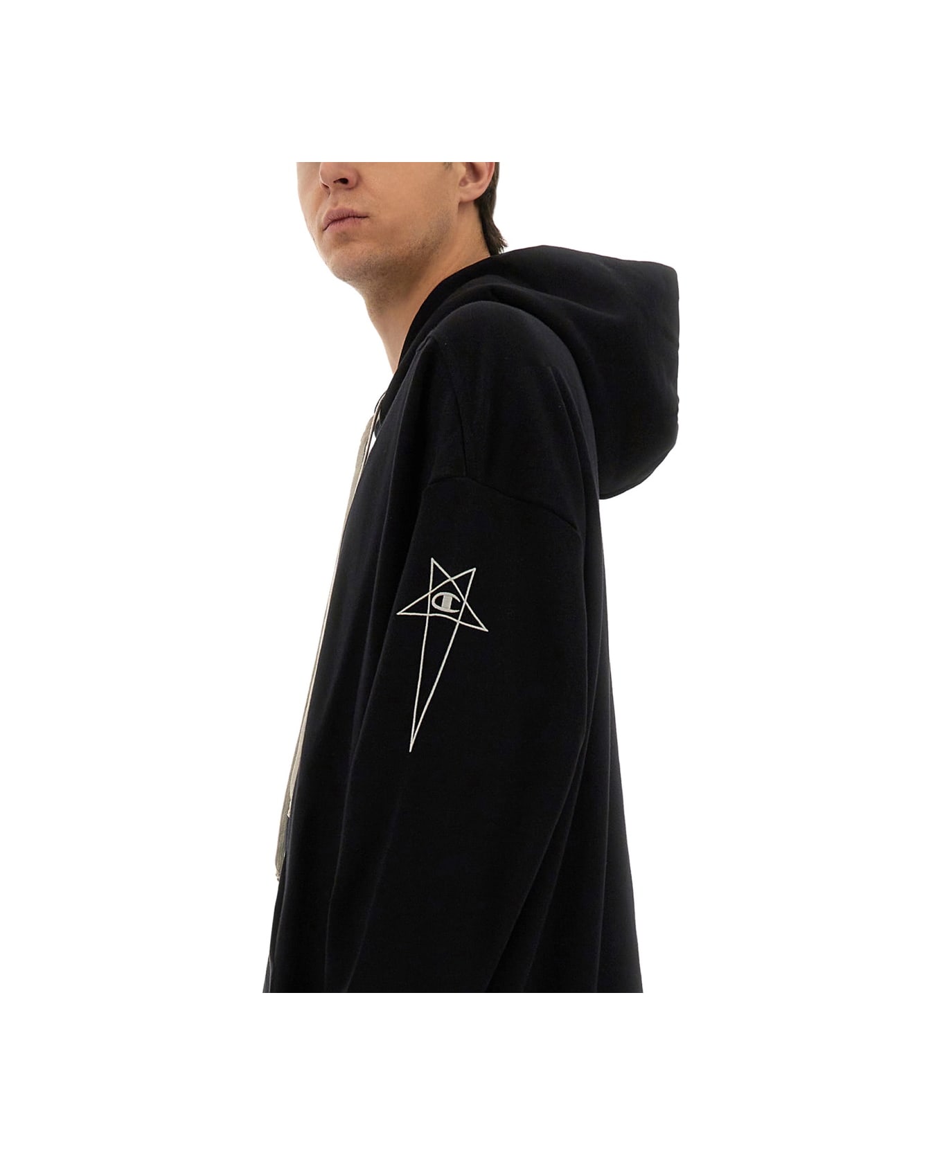 Rick Owens x Champion Jumbo Jason
s Hoodie - BLACK