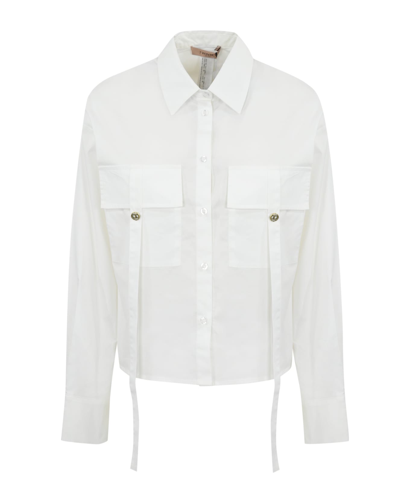 TwinSet Cotton Poplin Shirt - BIANCO OTTICO