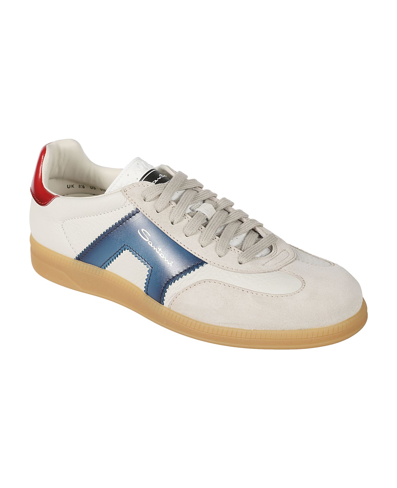 Santoni Olympic Low Top Sneakers - White/blu/rosso