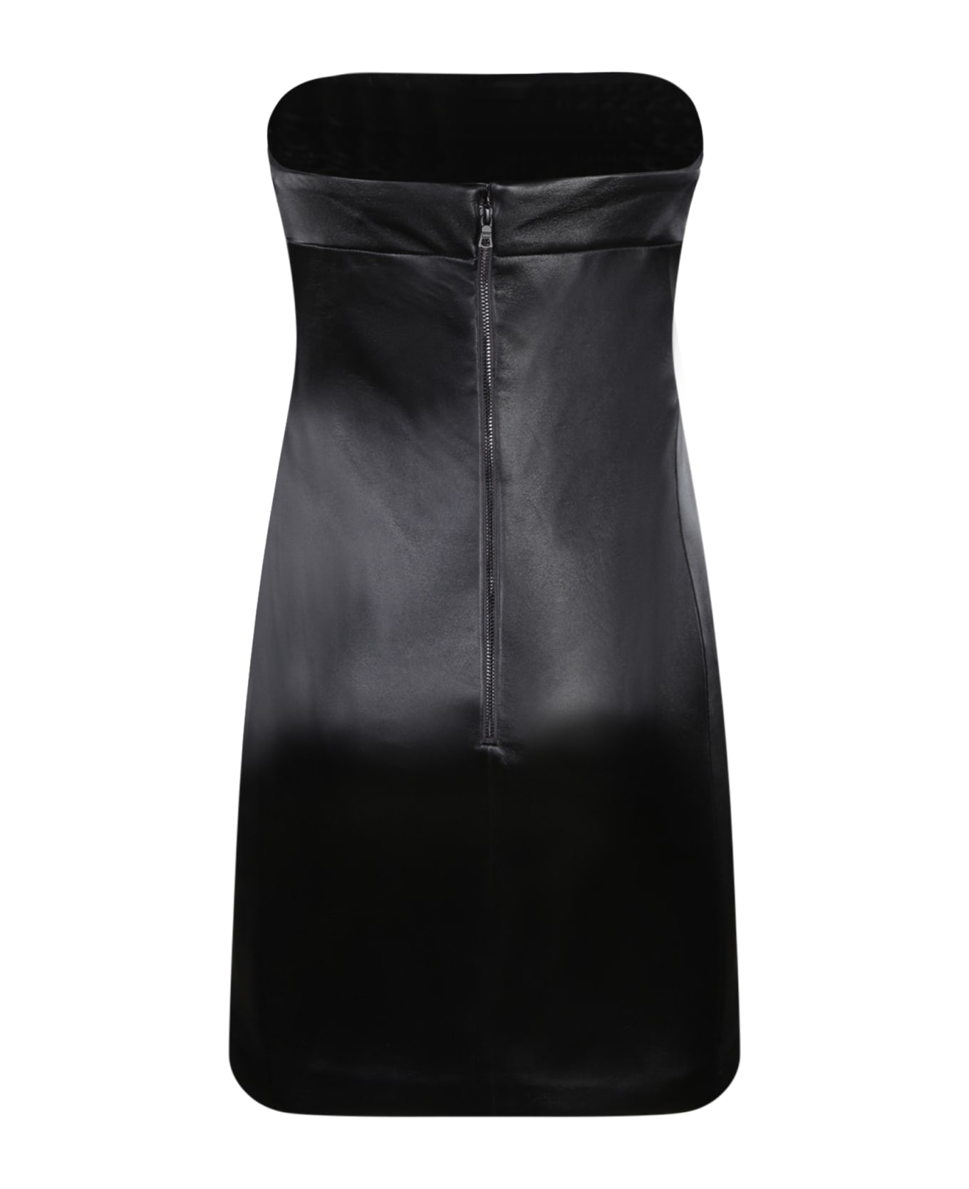 Alice + Olivia Black Vegan Leather Bustier Mini Dress - Black