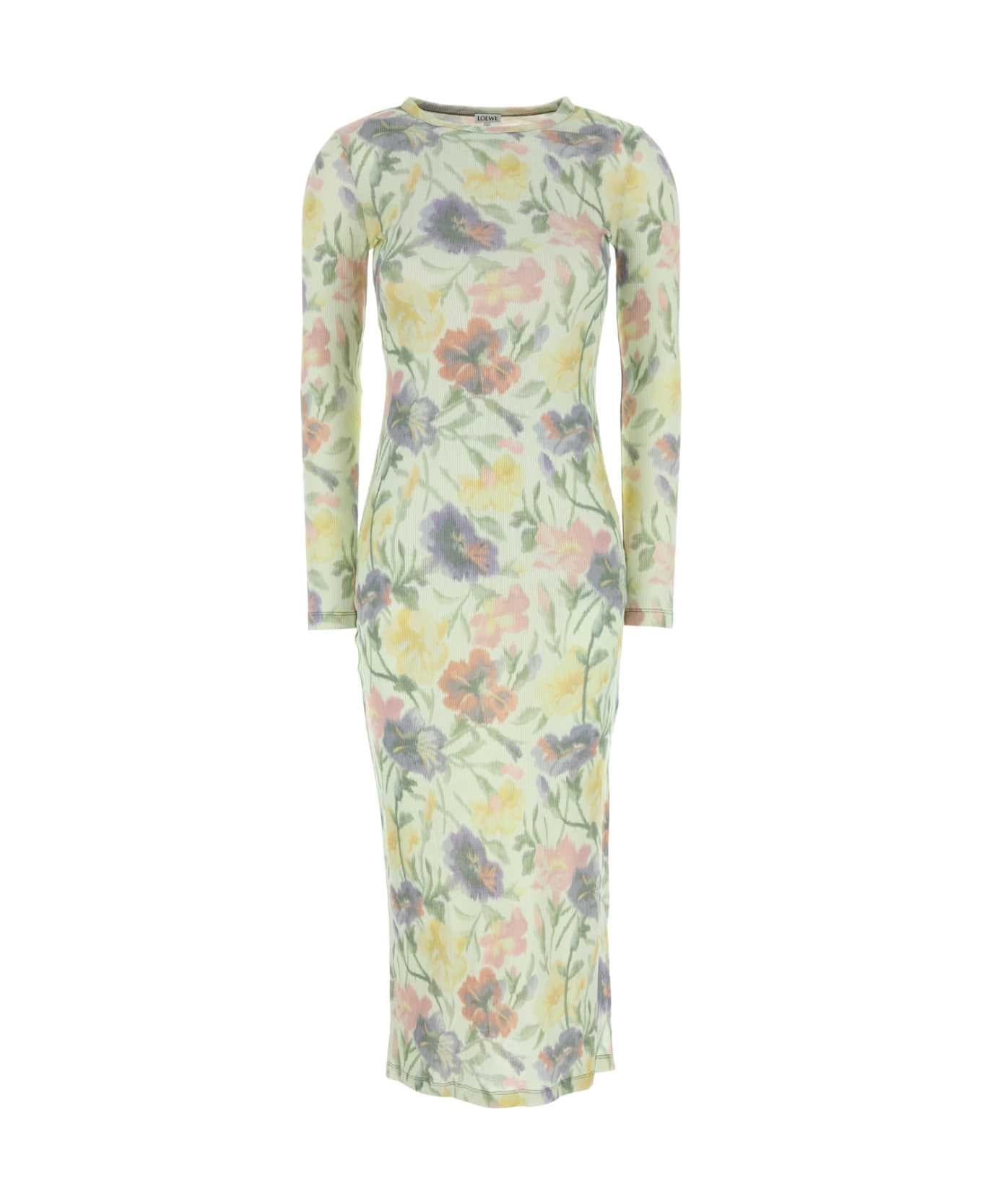 Loewe Printed Silk Blend Dress - MULTICOLOR