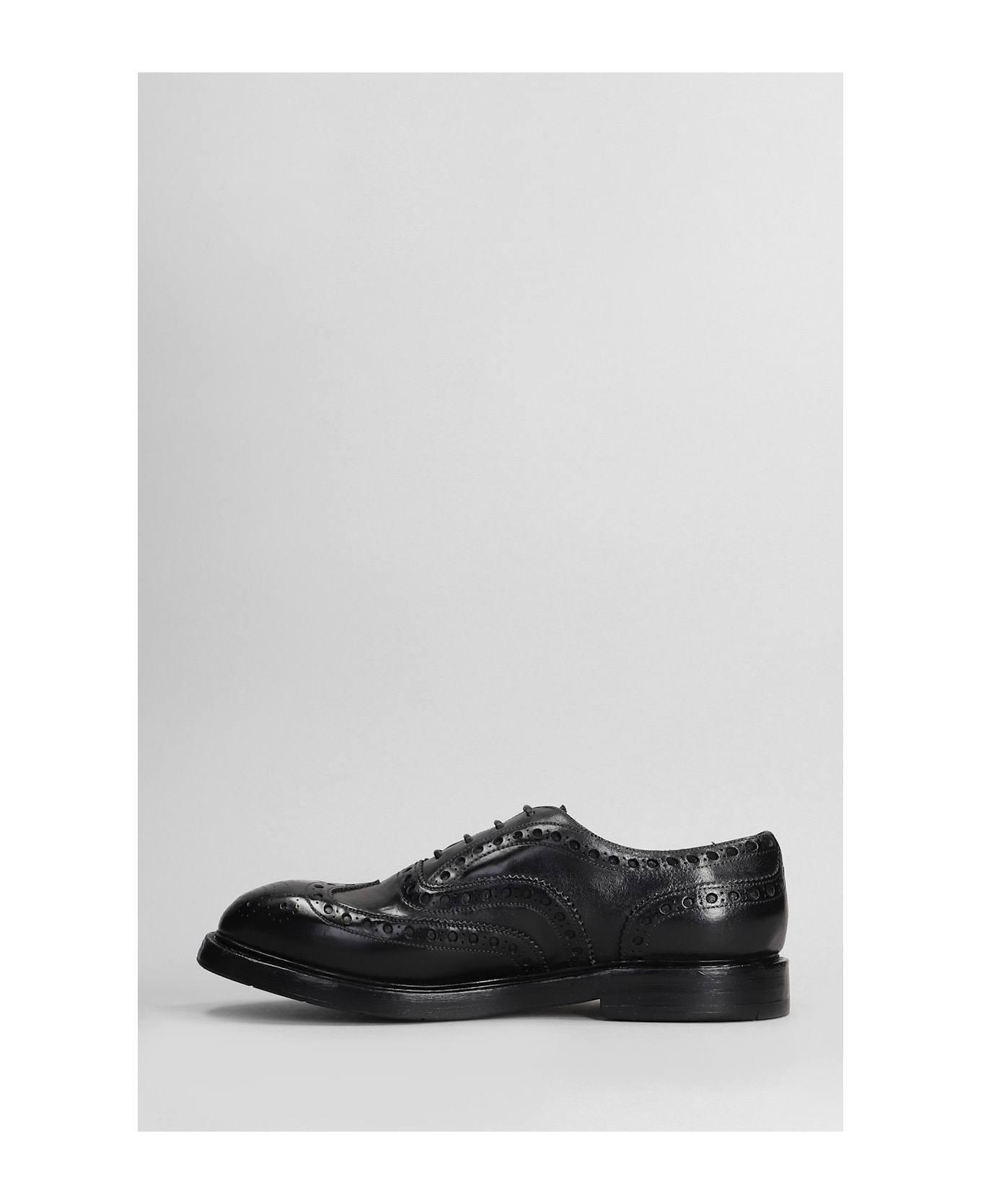 Premiata Lace Up Shoes In Black Leather - black