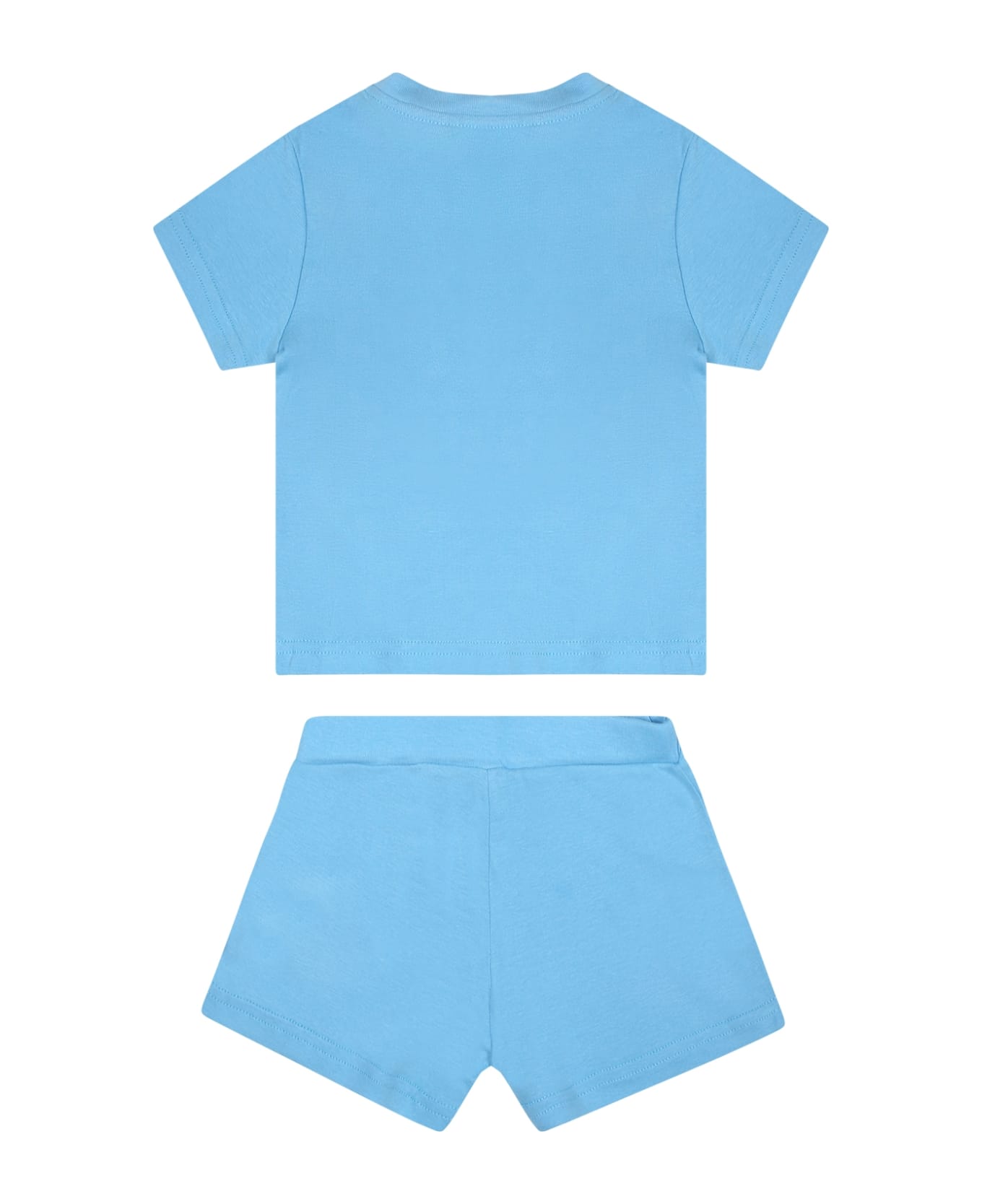Dsquared2 Light Blue Suit For Baby Boy With Logo - Light Blue