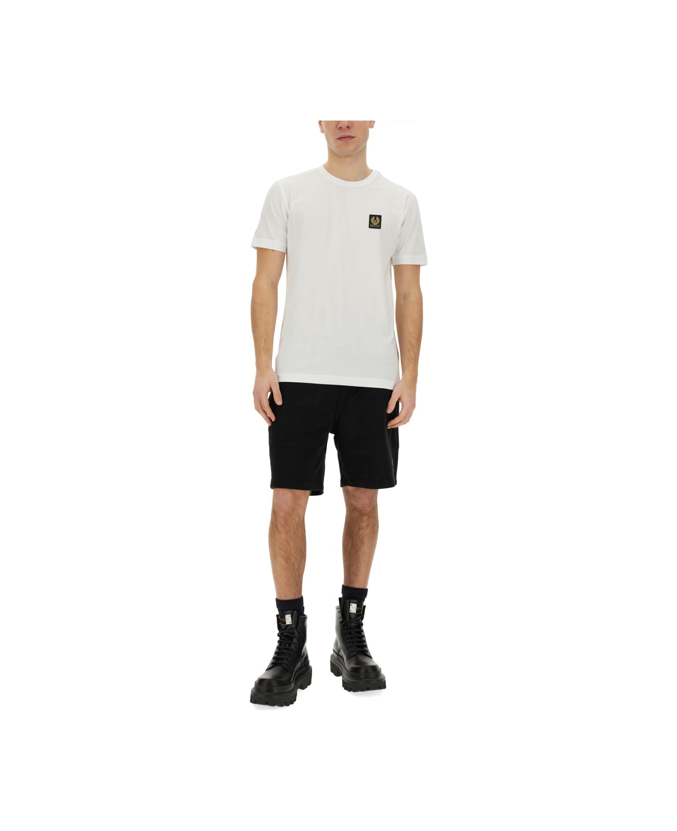 Belstaff T-shirt Con Patch Logo - WHITE