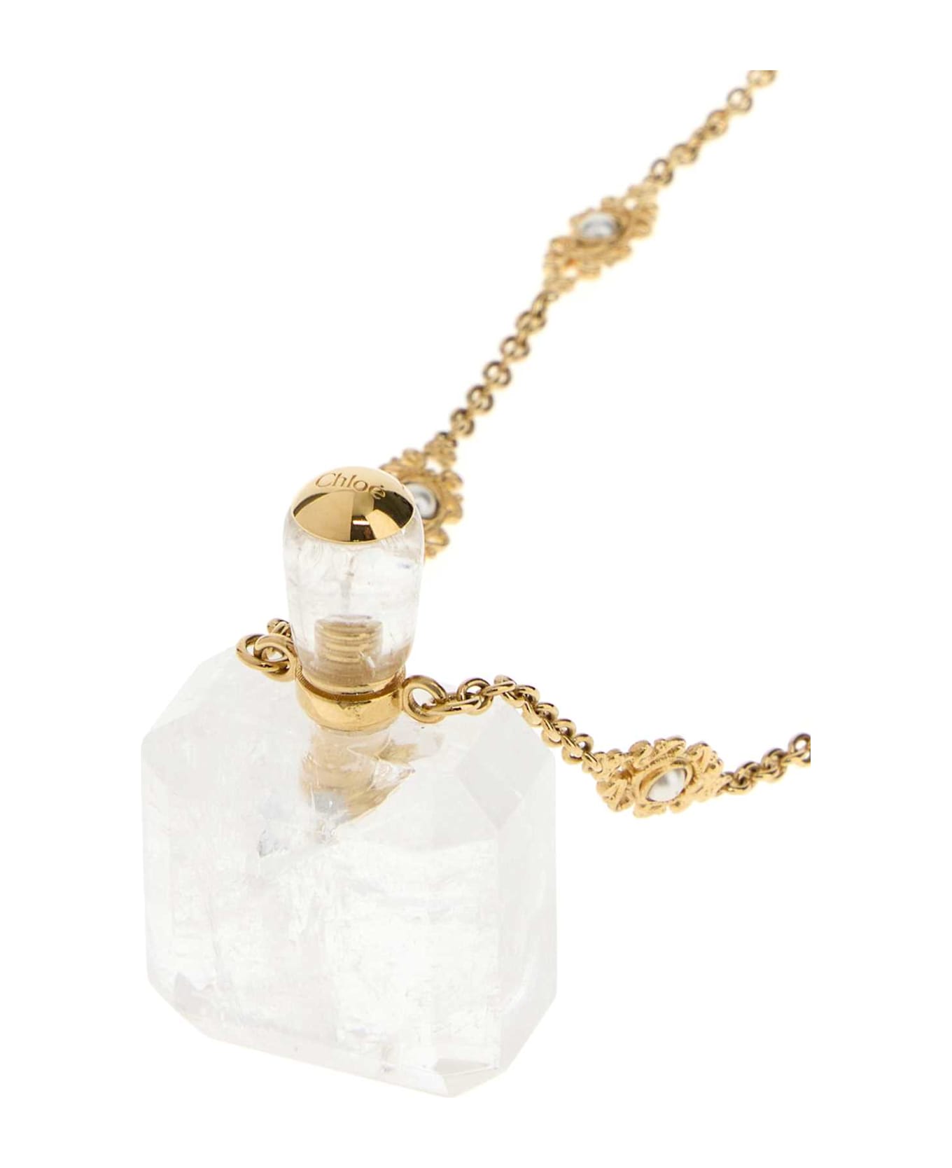 Chloé Gold Metal Chloã¨ Elixir Necklace - CRYSTALWHITE