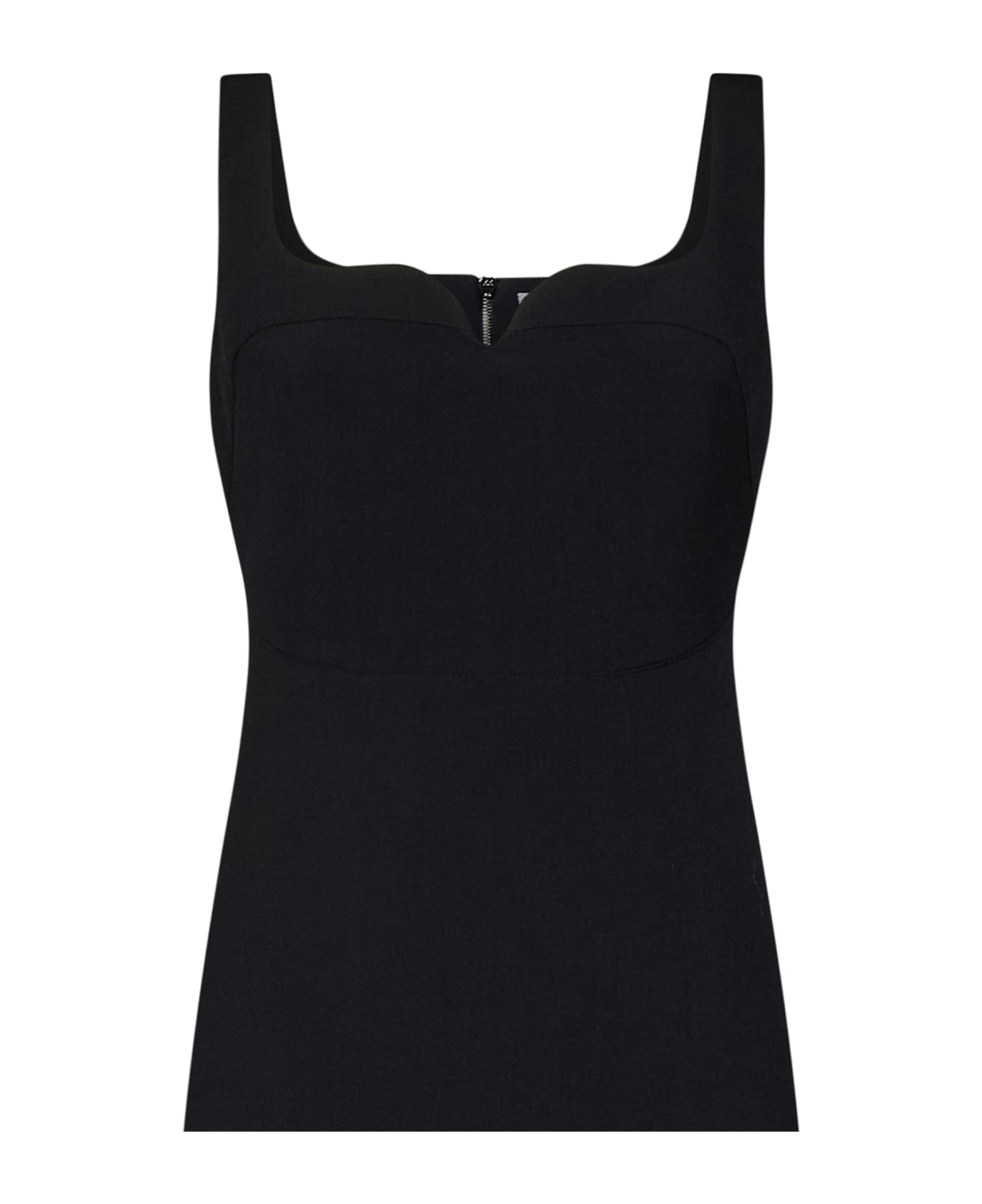Victoria Beckham Sleeveless Fitted T-shirt Dress Midi Dress - Black ワンピース＆ドレス
