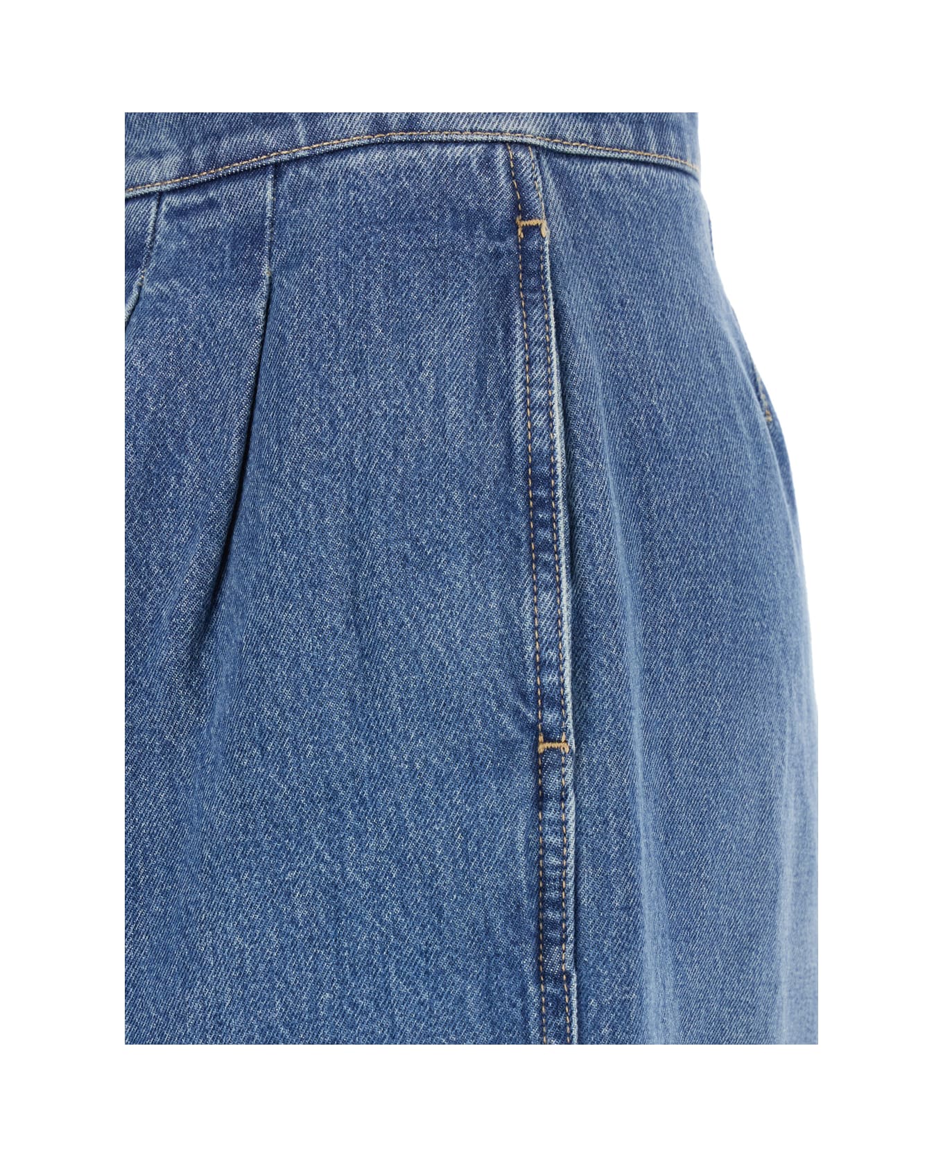 Alberta Ferretti Light Blue Five-pocket Jeans With Front Pleats In Denim Woman - Blu