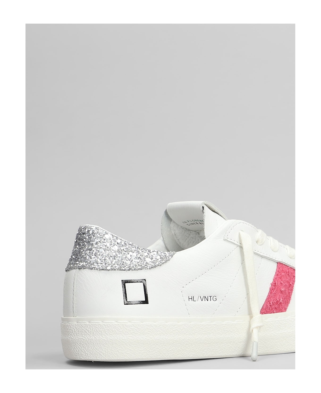 D.A.T.E. Hill Low Vintage Sneakers In White Leather - white