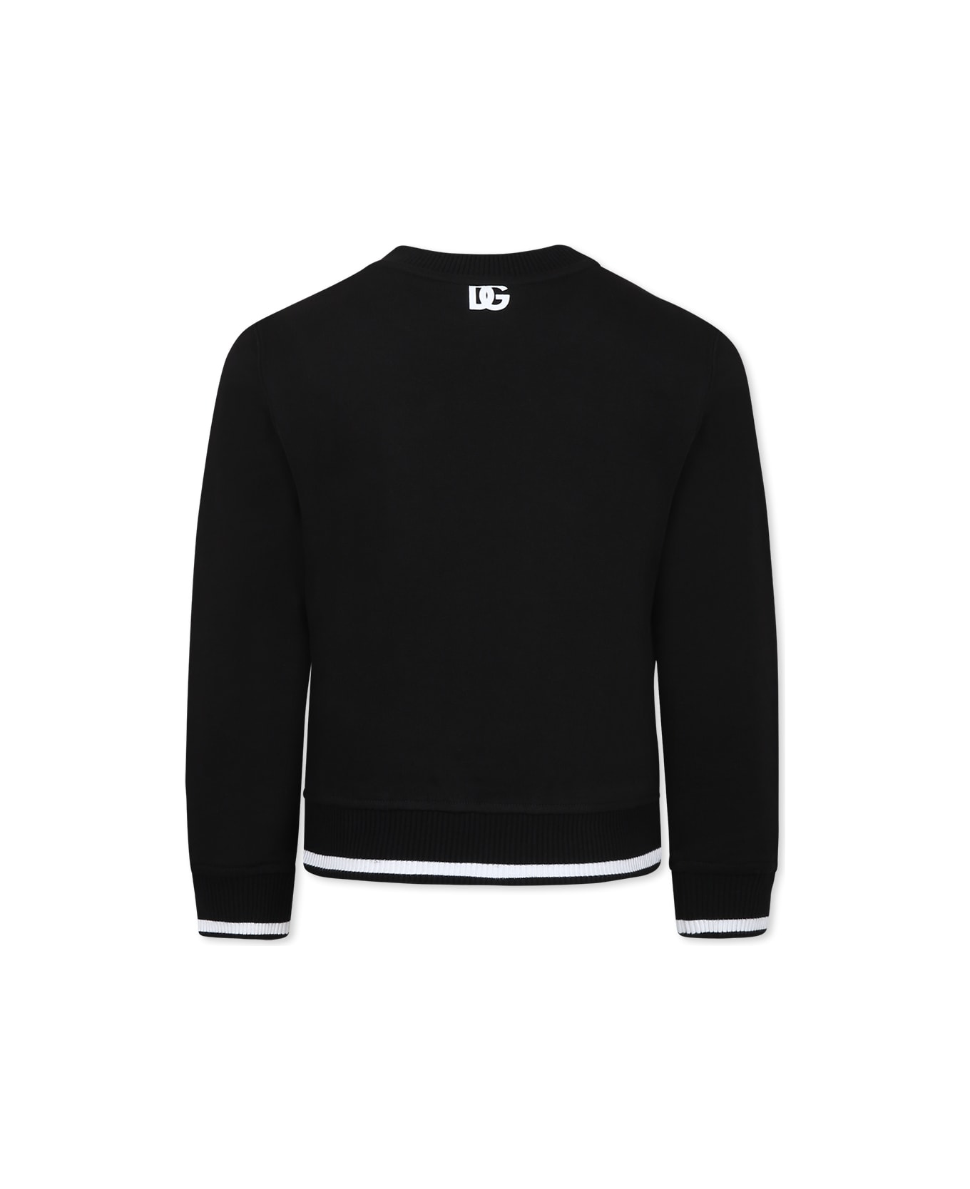 Dolce & Gabbana Black Sweatshirt For Kids With Logo - Black