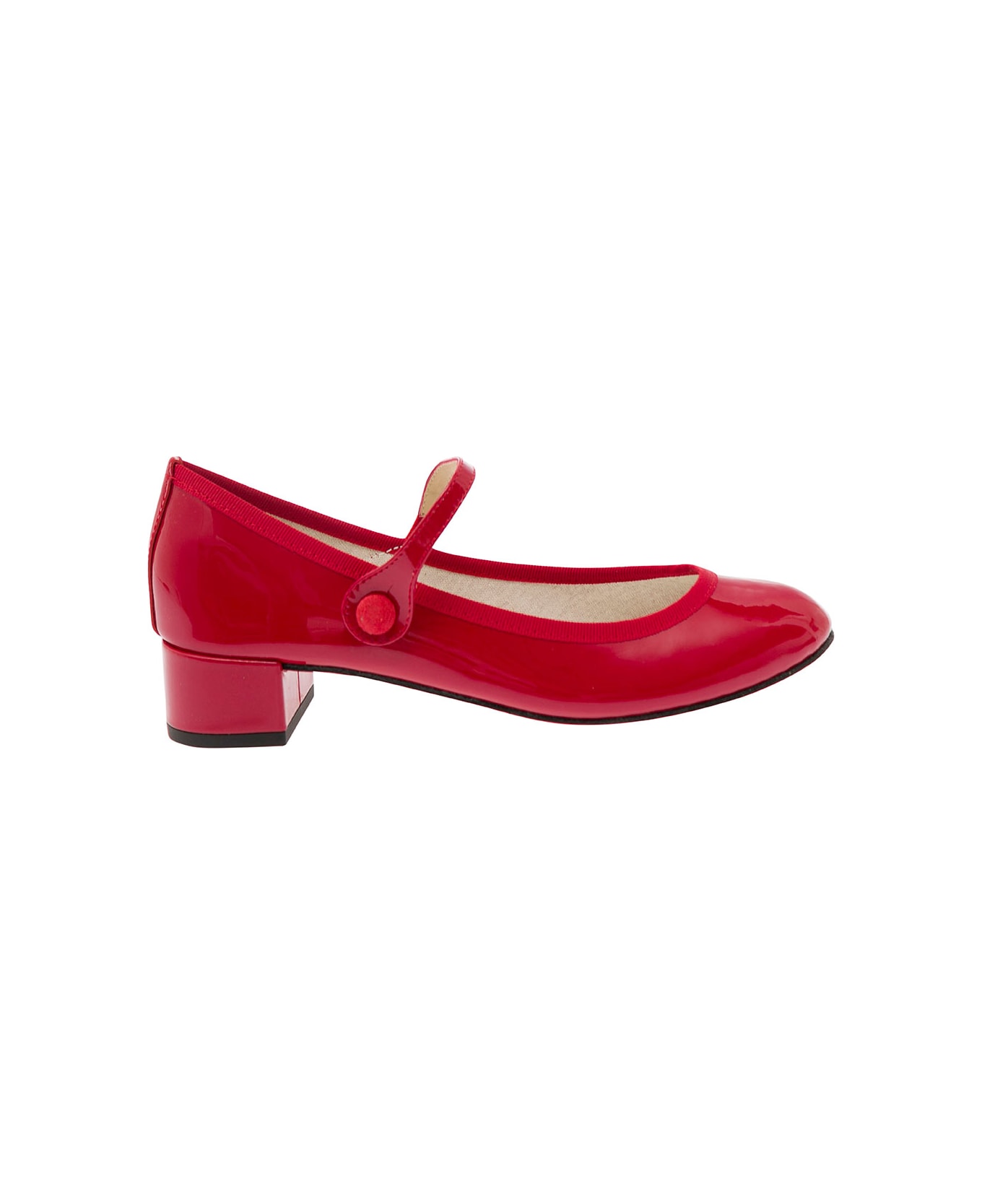 Repetto 'rose' Red Mary Janes With Strap In Patent Leather Woman - Red ハイヒール