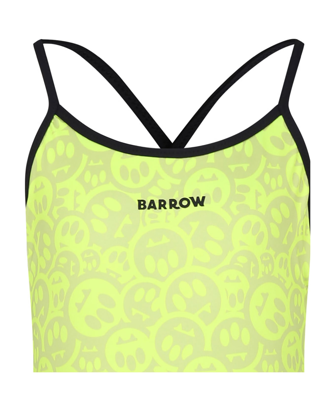 Barrow Yellow Swimsuit For Girl With Smile Print - Yellow