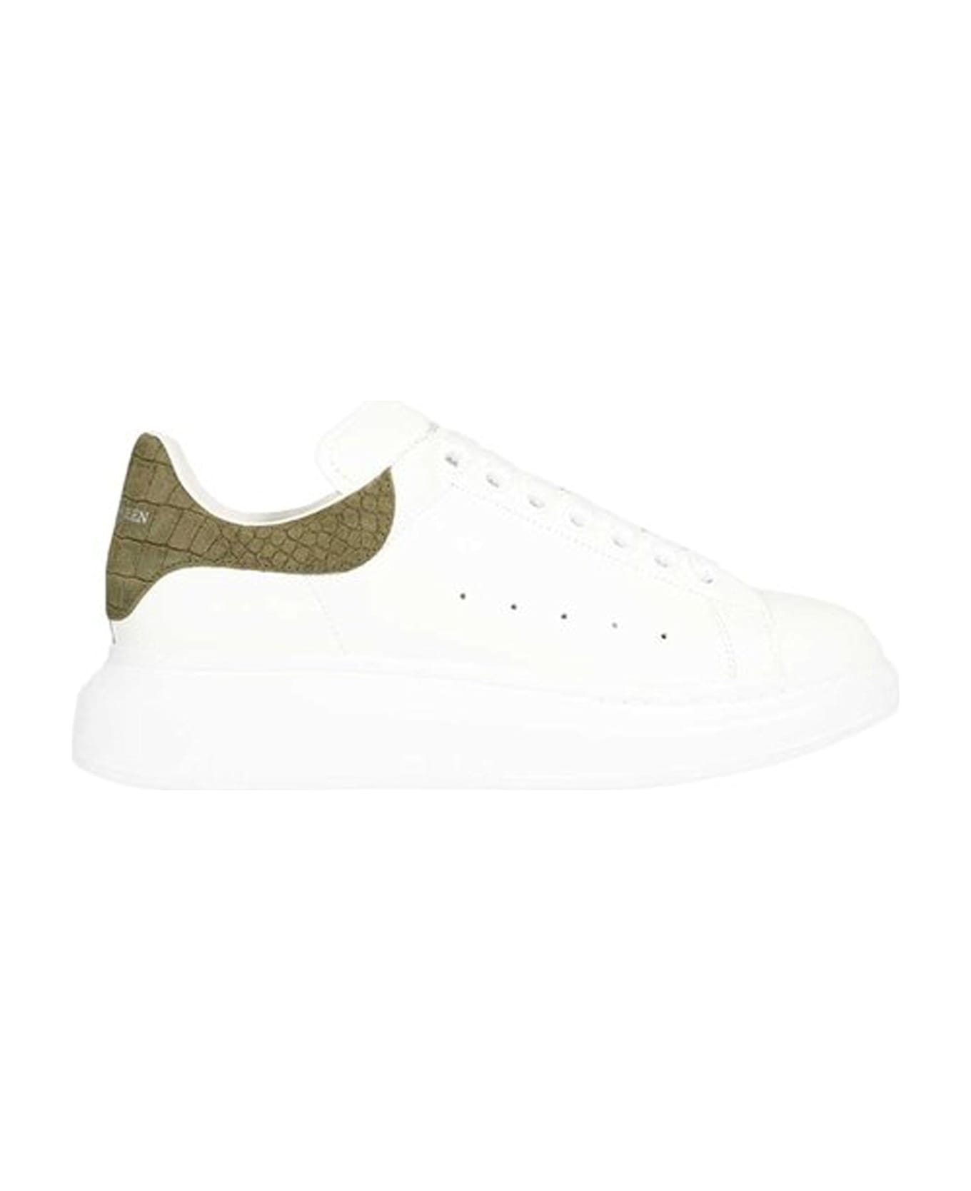 Alexander McQueen Crocodile Oversized Sneakers - White