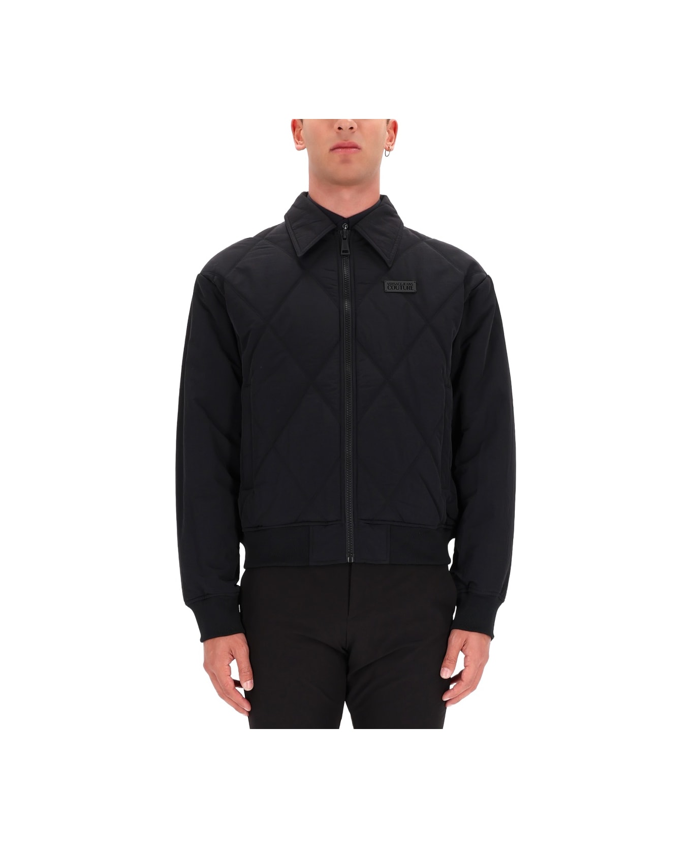 Versace Jeans Couture Quilted Jacket With Zipper - BLACK