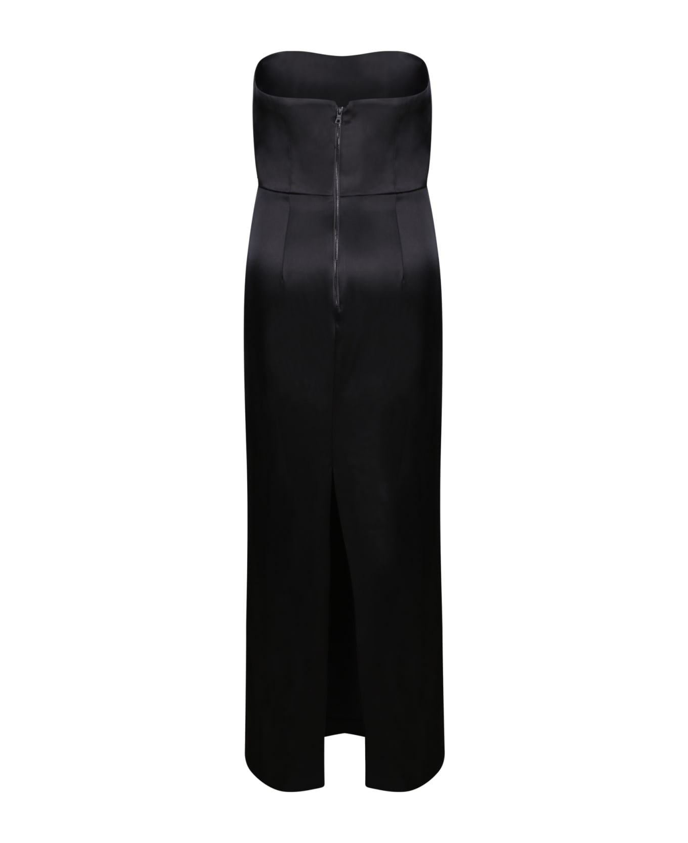 Alice + Olivia Black Satin Long Dress - Black ワンピース＆ドレス