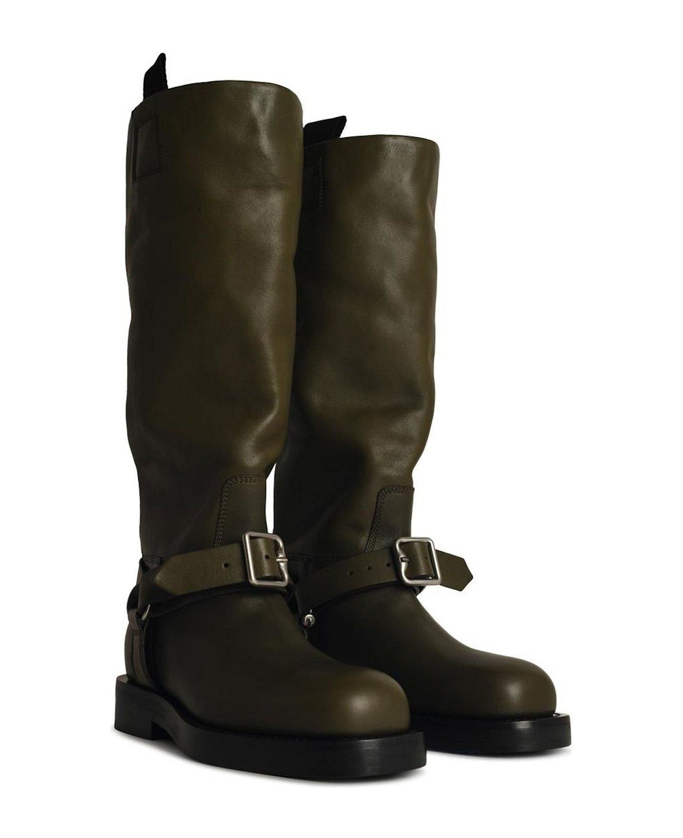 Burberry Green Leather Boots - Green