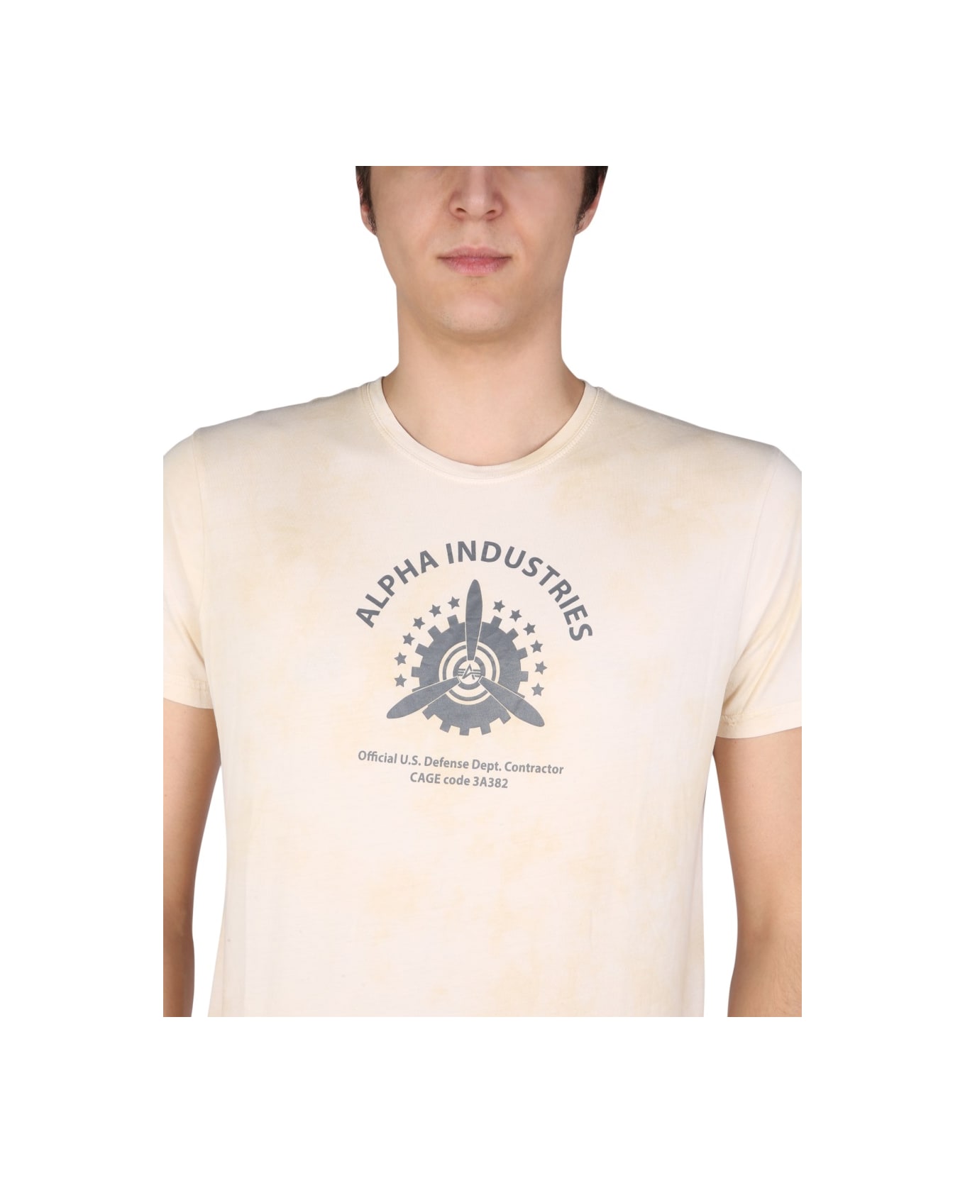 Alpha Industries Logo Print T-shirt - WHITE