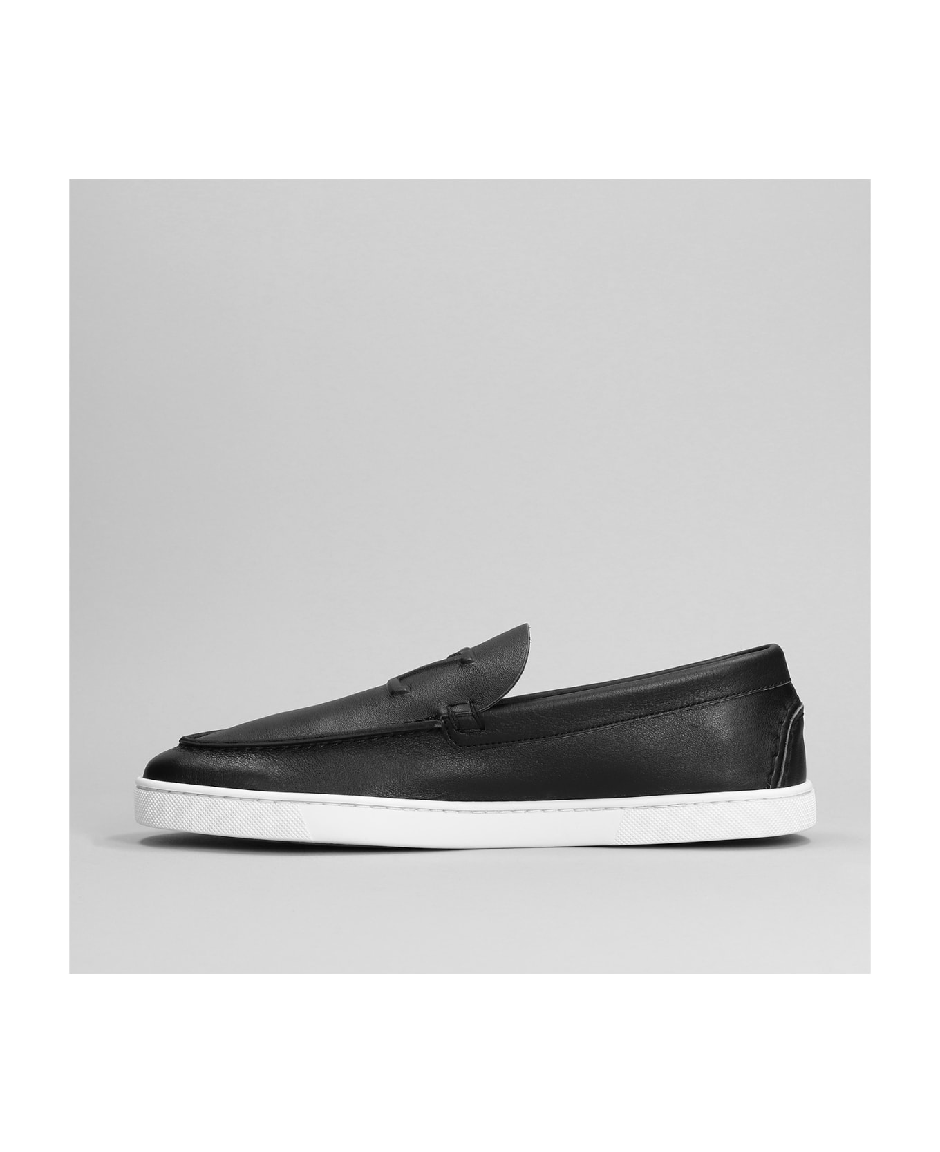 Christian Louboutin Varsiboat Loafers In Black Leather - black ローファー＆デッキシューズ