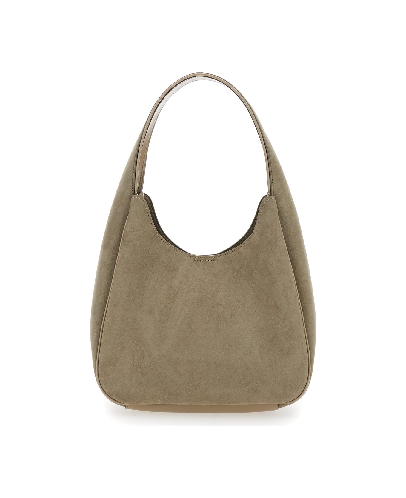 Stella McCartney Beige Shoulder Bag With Maxi Logo Lettering On The Front In Ecosuede Woman - Beige