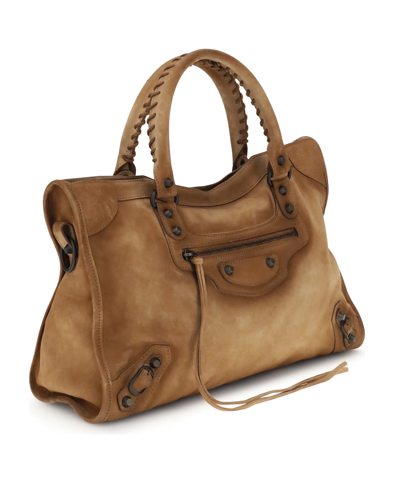 Balenciaga Suede Le City Medium Handbag - BEIGE