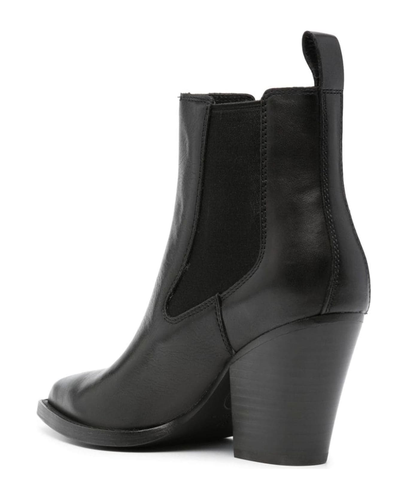 Ash Emi Black Leather Boots - Nero