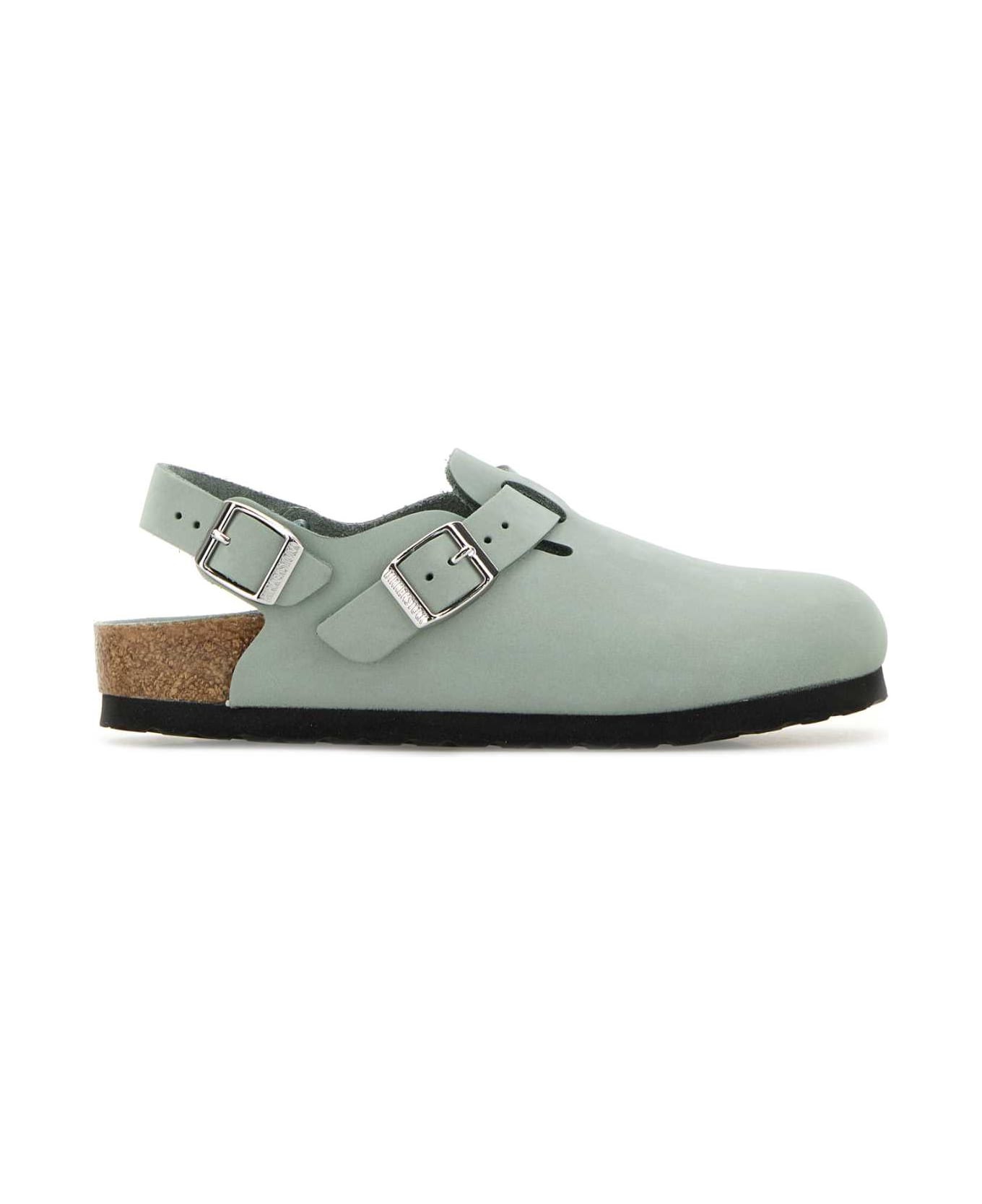 Birkenstock Mint Green Suede Tokyo Slippers - PURESAGE