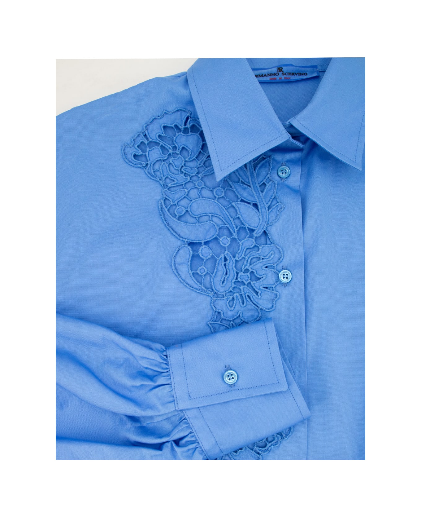 Ermanno Scervino Blue Poplin Oversize Shirt - AZUR BLUE