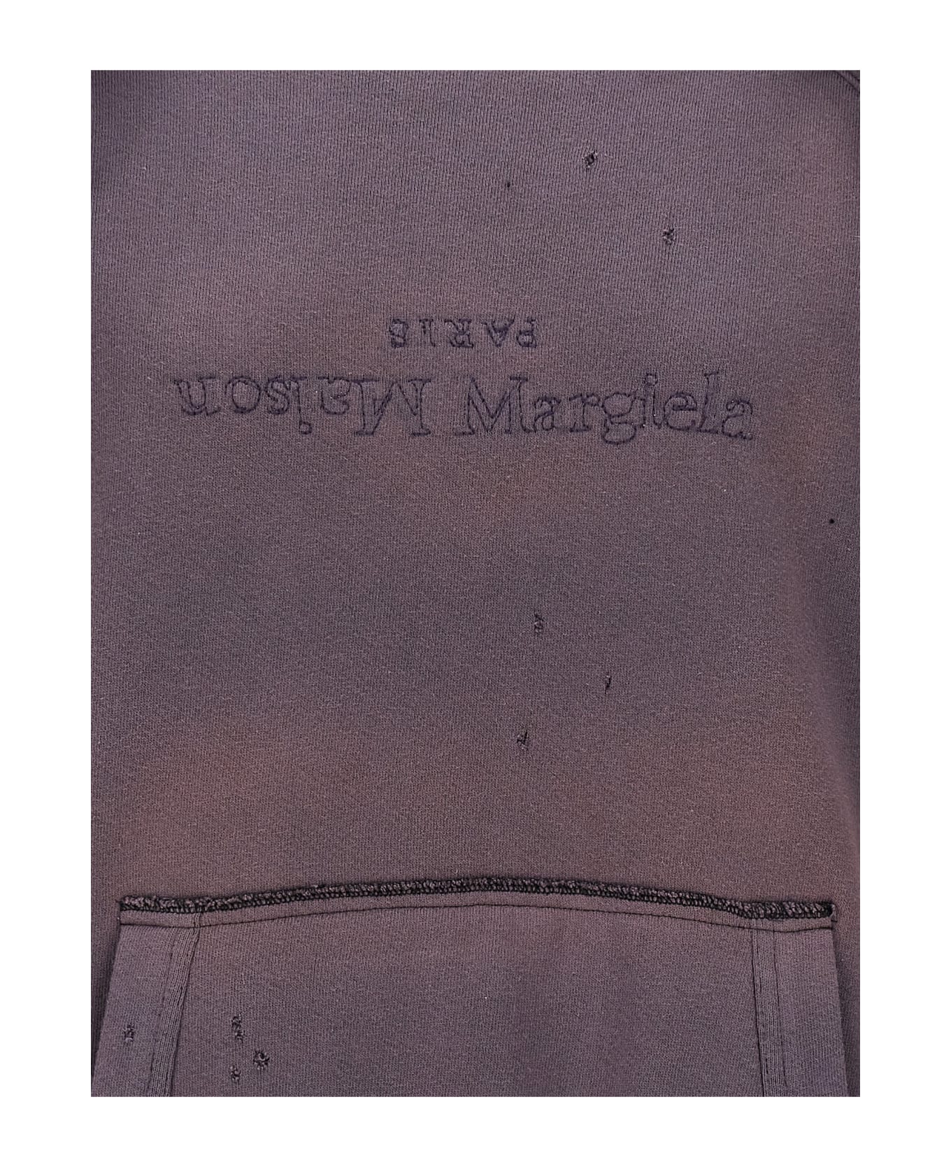 Maison Margiela Logo Reverse Hoodie - Purple フリース