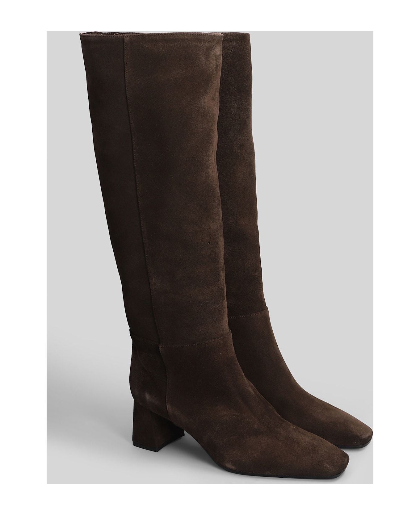 Fabio Rusconi High Heels Boots In Brown Suede - brown