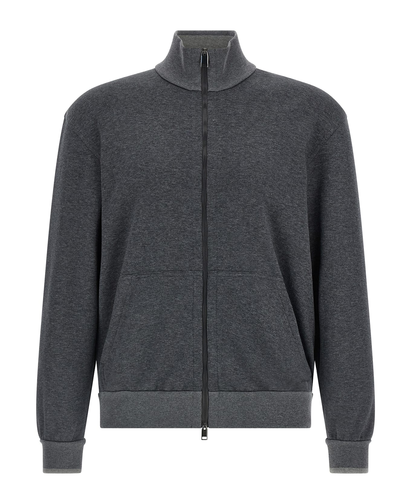 Brioni Piqué Cotton Sweatshirt - Gray