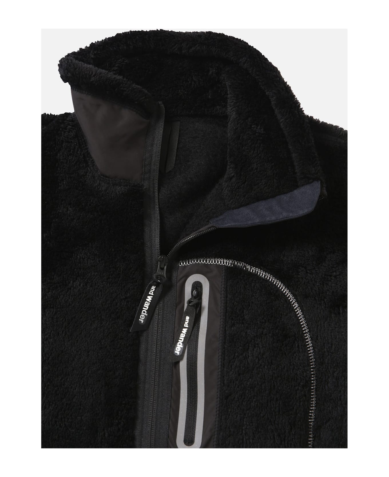 And Wander Black High Loft Fleece Jacket - Black