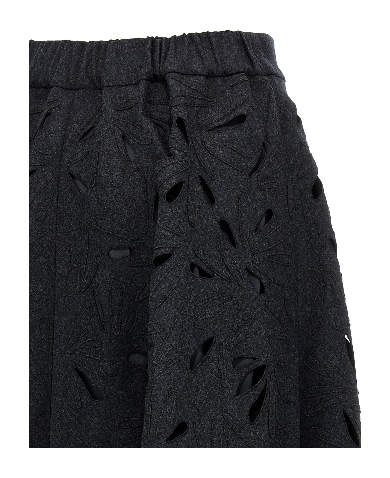 Brunello Cucinelli Openwork Embroidery Skirt Brunello Cucinelli - Gray