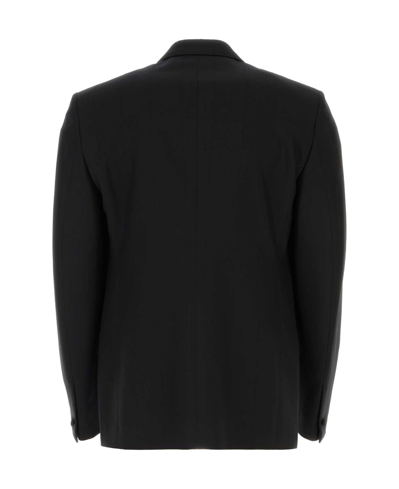 Givenchy Black Stretch Wool Blend Blazer - BLACK