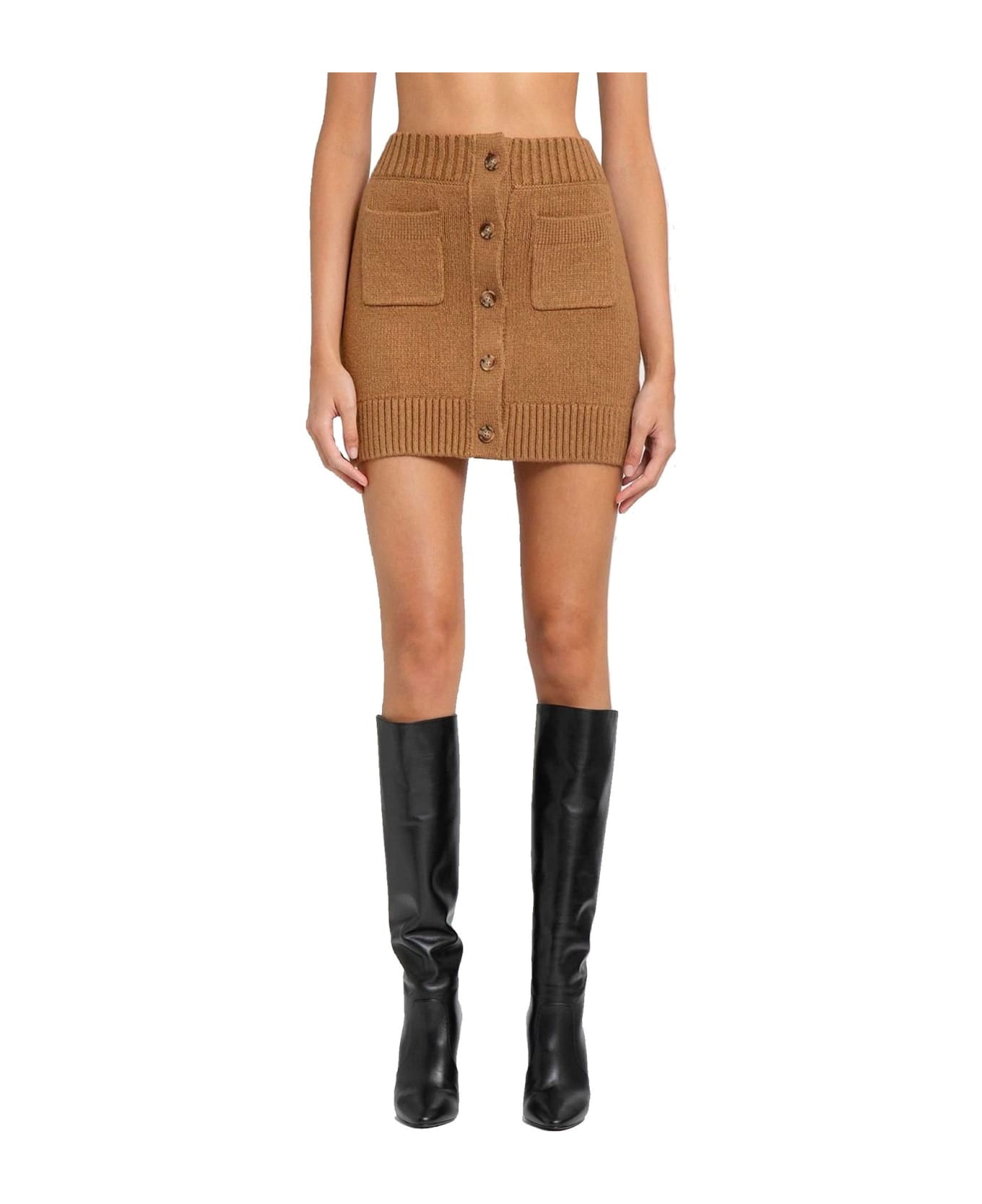 Burberry Knitted Mini Skirt - Brown