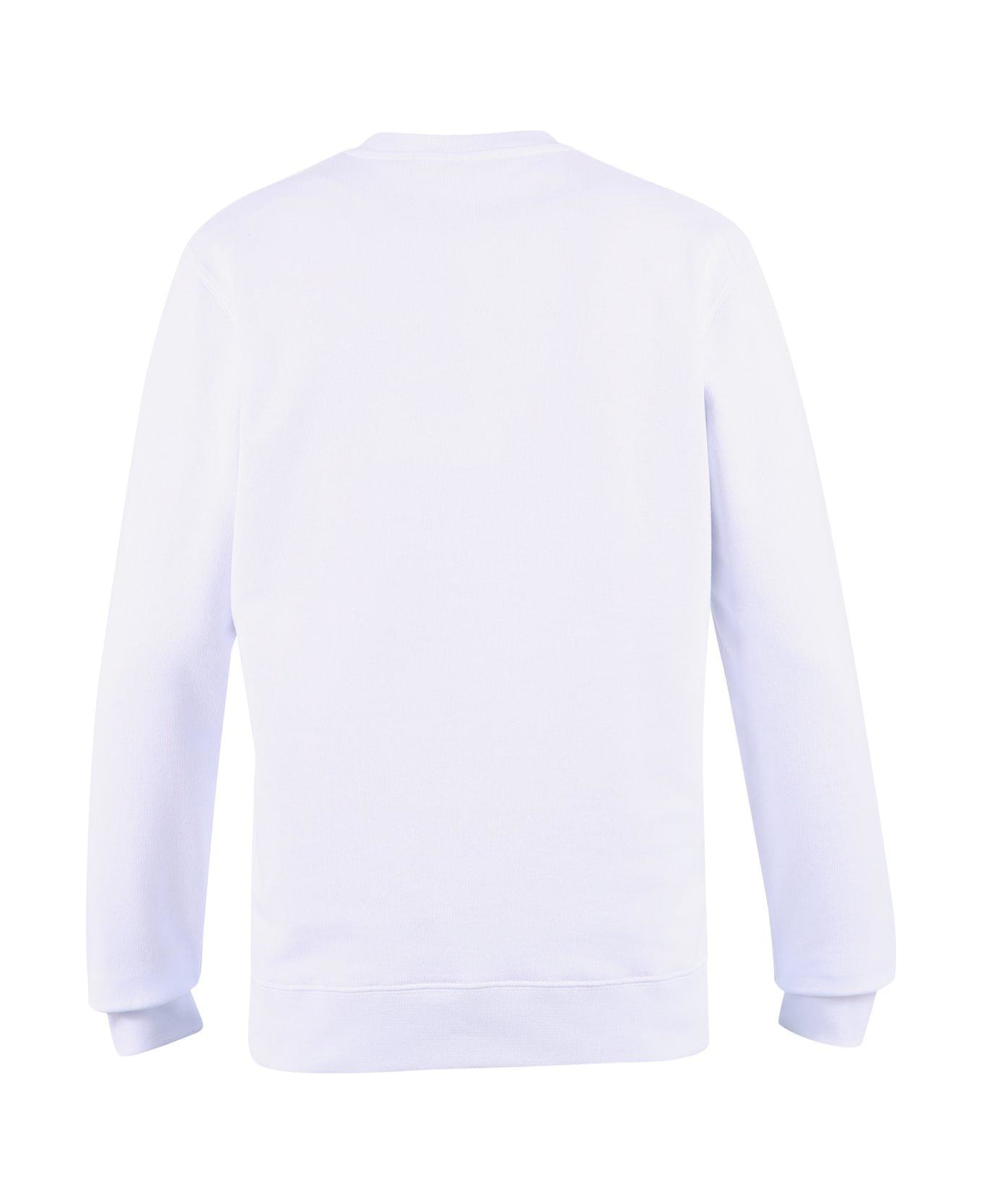 MSGM Logo-printed Crewneck Sweatshirt - Bianco/nero