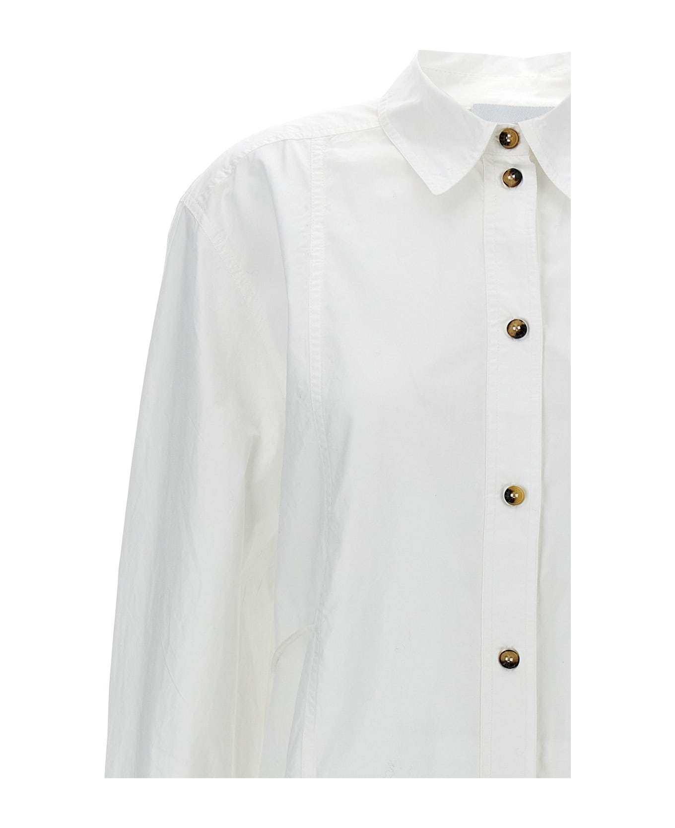 Ganni Lace-up Shirt - White