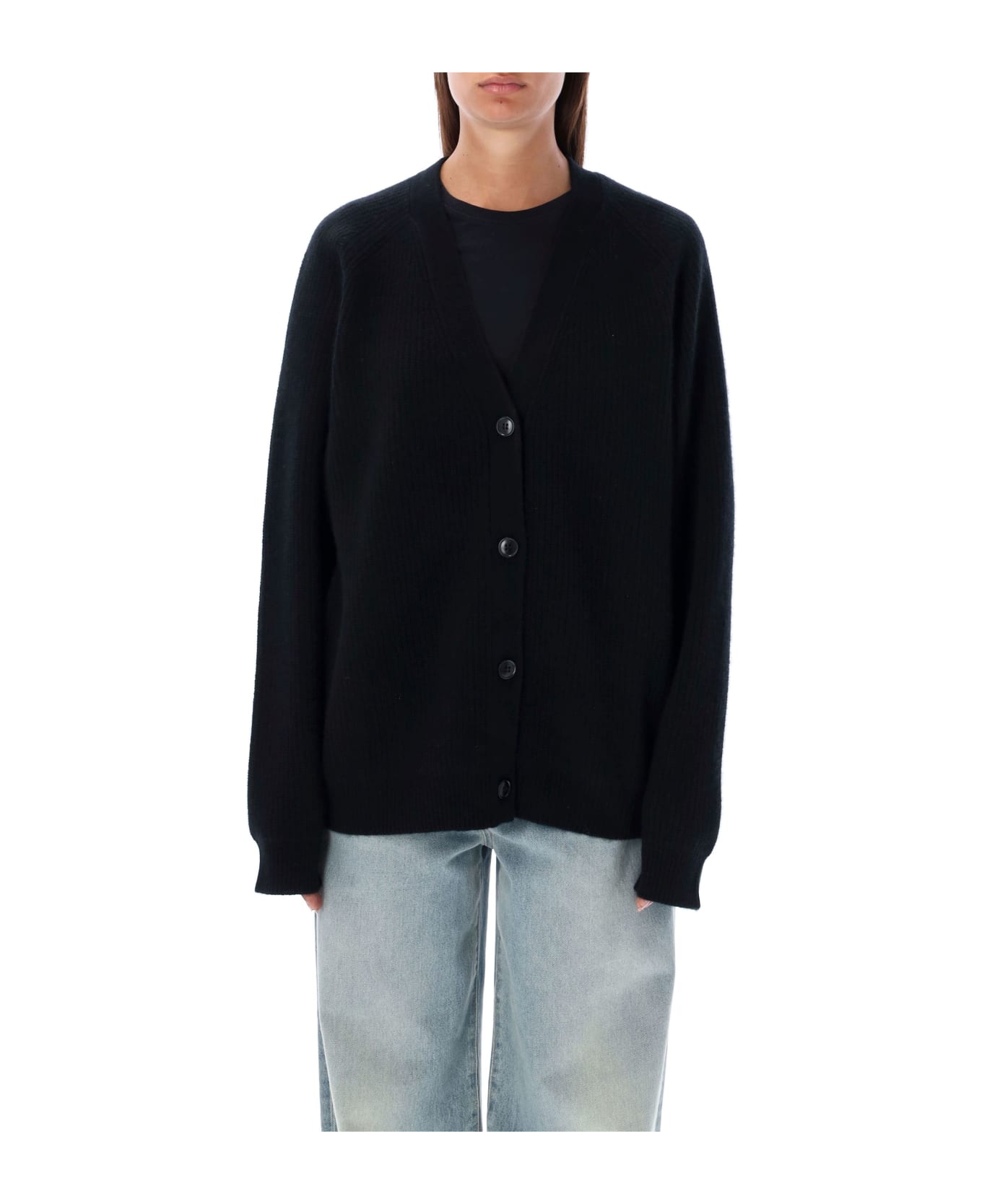 Loulou Studio Leka Cardigan - BLACK