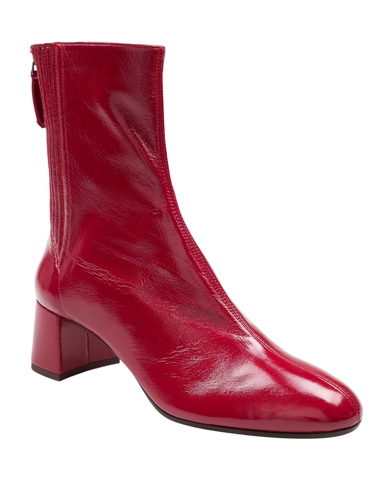 Aquazzura Sain Honore' Bootie 50 In Nappa Gloss Color Red - Red